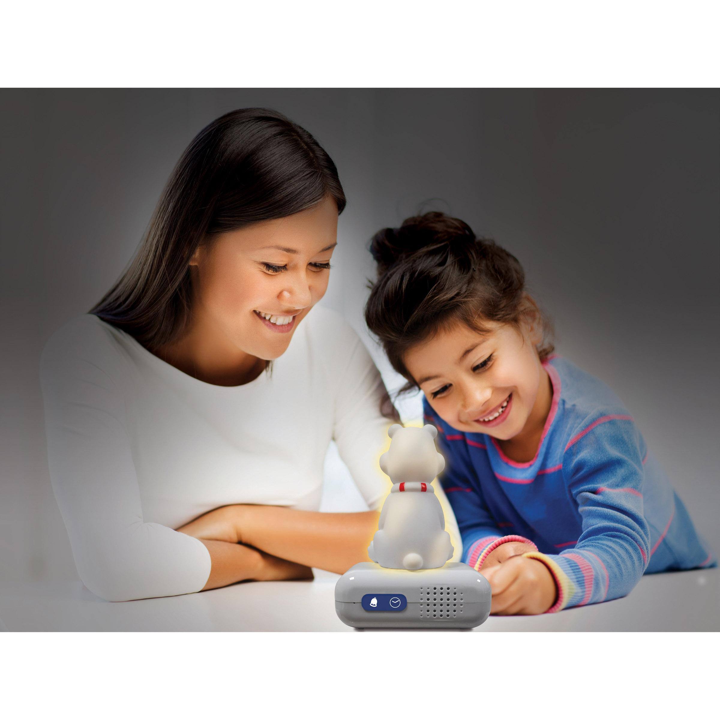 Alt View 3. Lexibook - Alarm Clock with Night Light 3D Design Animals Polar Bear and Sound Effects - WHITE.