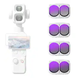 Neewer - 4-Pack ND Filter Set for DJI Osmo Pocket 4P/Xtra Muse 2 Pro, White, ND8/16/32/64, w/ Screen Protector
