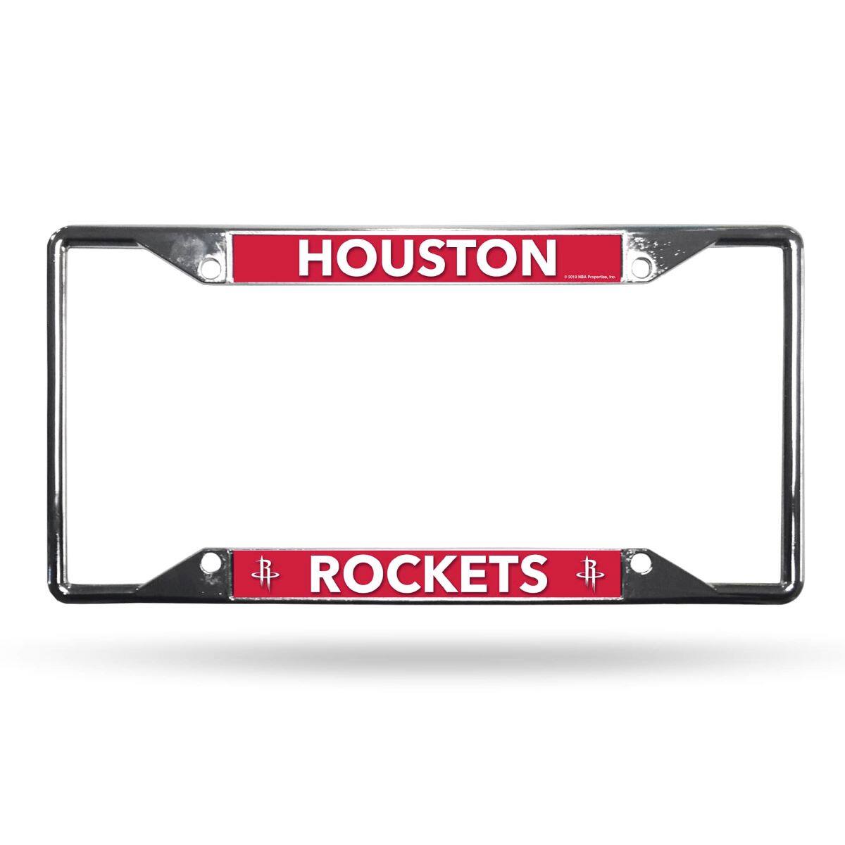 Houston Rockets Basketball - Chrome Metal NBA License Plate Frame