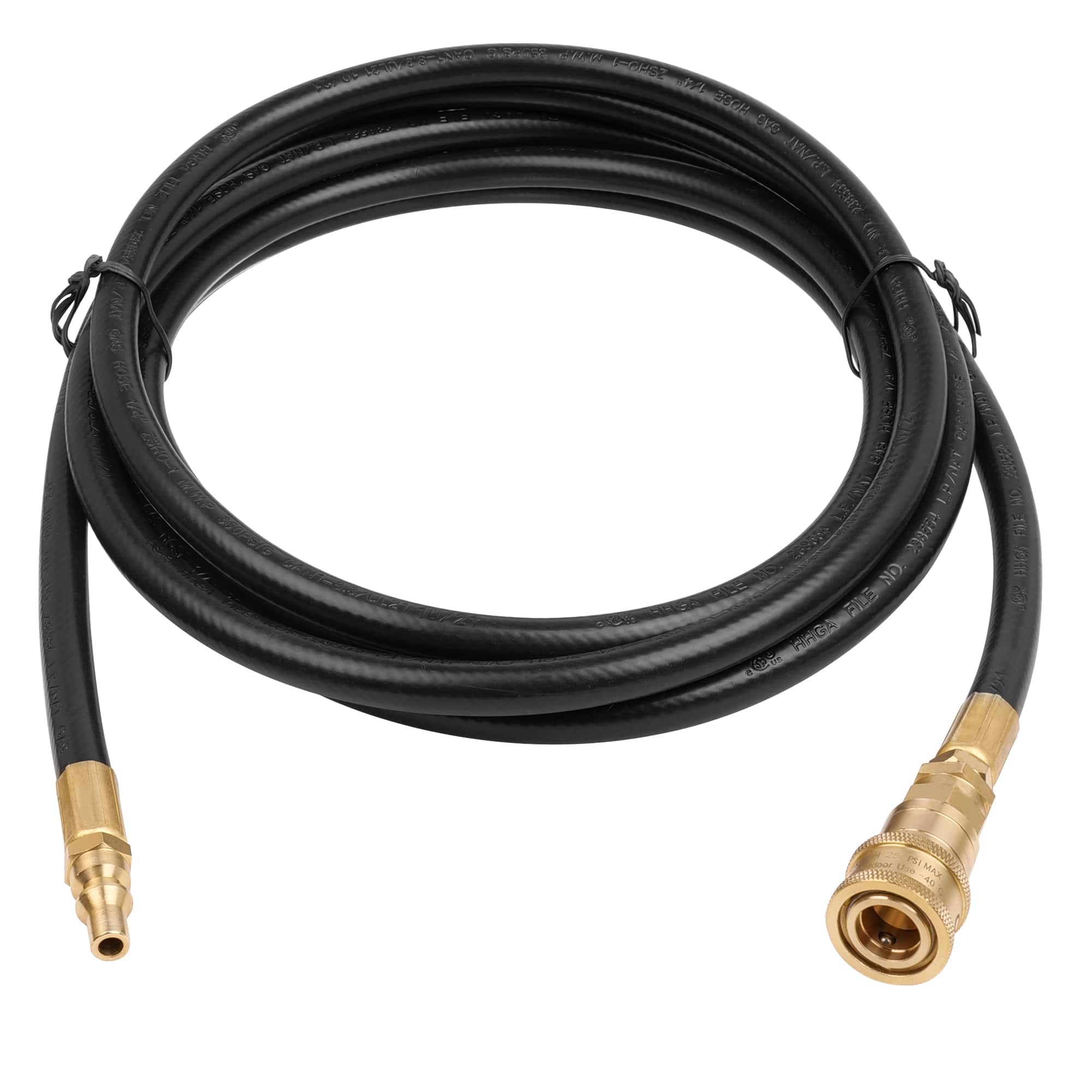 Empava - 12ft Propane Hose – Quick-Connect RV/BBQ Safety Hose with Shutoff Valve & 1-Year Warranty - Black