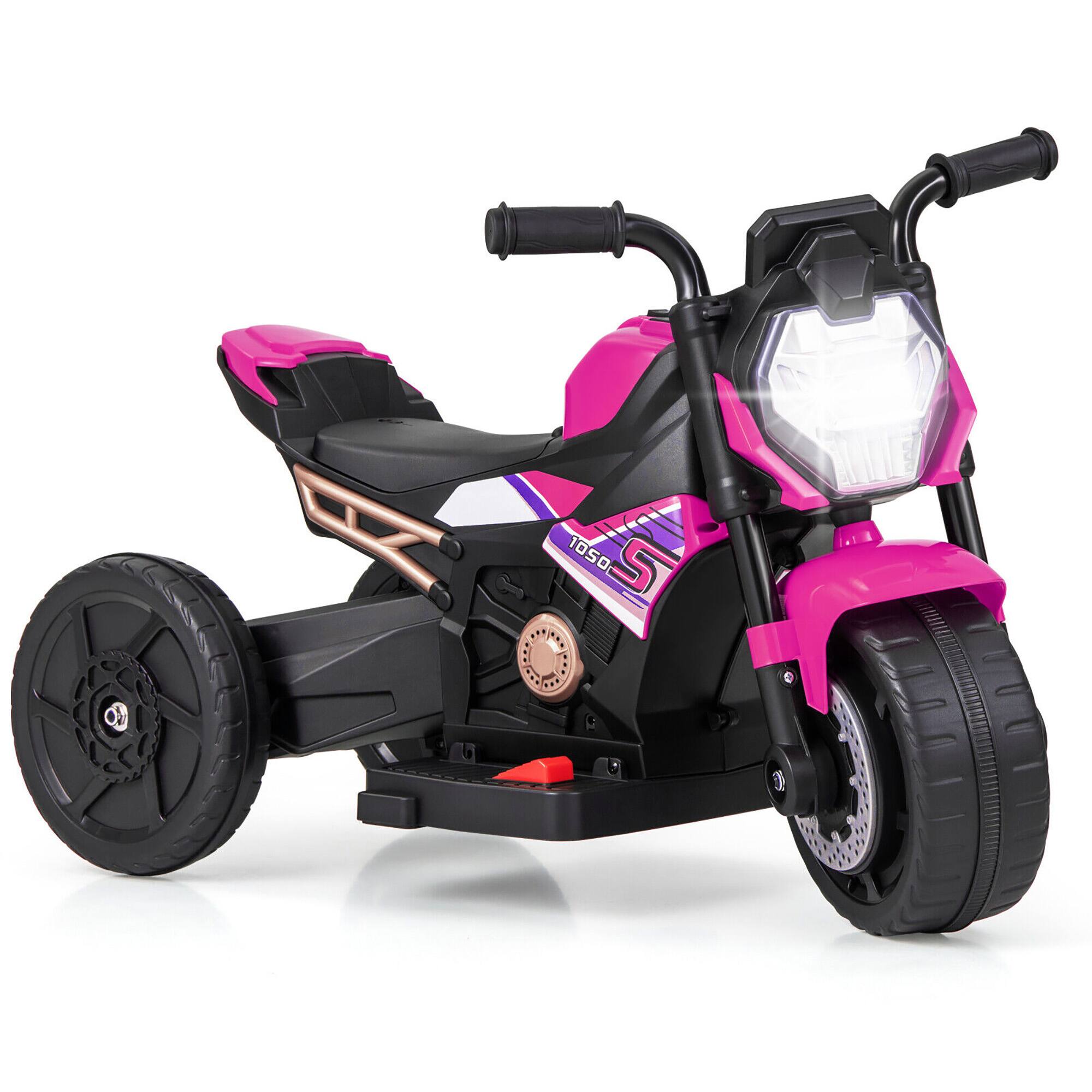 Alt View 9. Gymax - Gymax 2-in-1 Kids Electric Motorcycle w/ Detachable Training Wheels Headlight & Horn Pink - Pink.