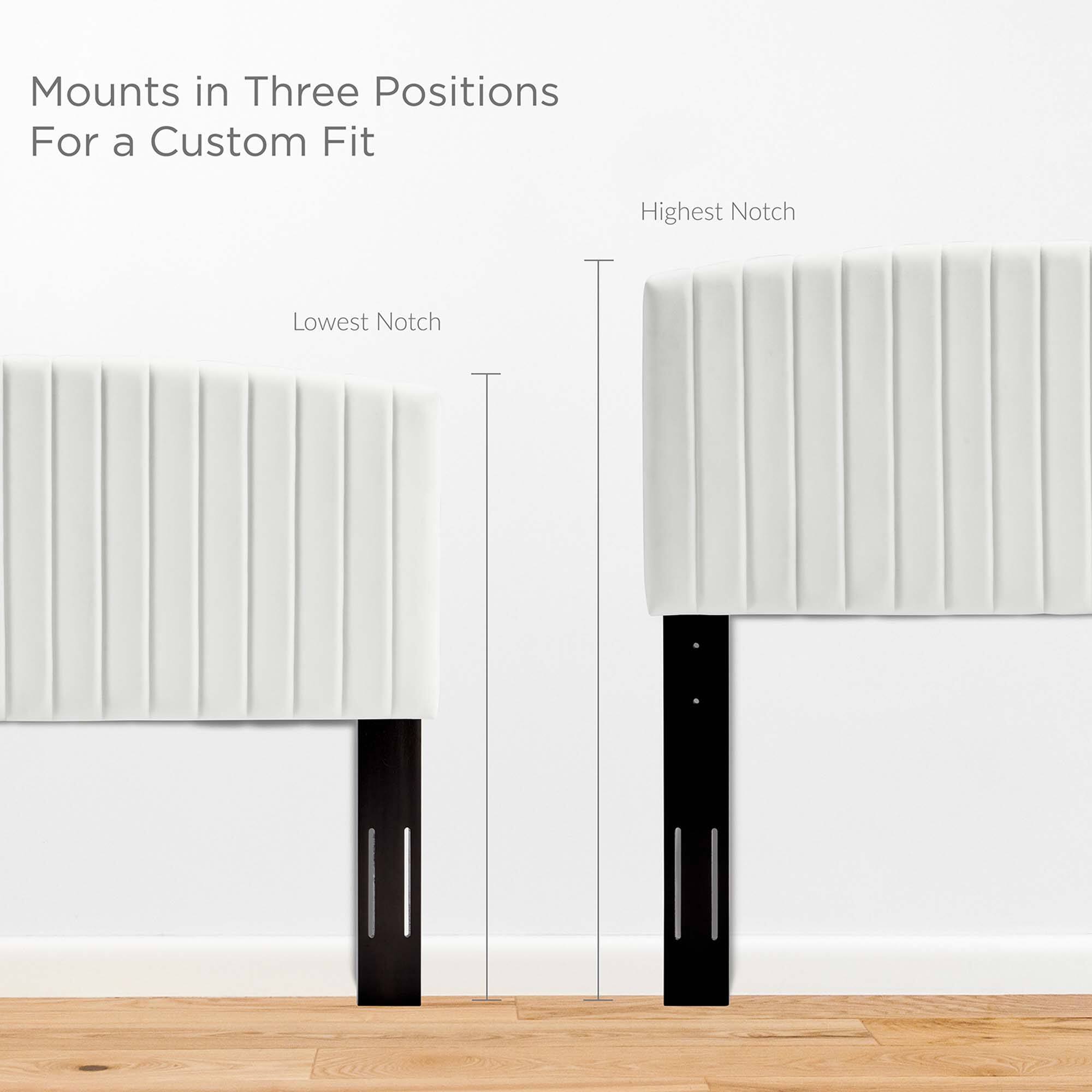 Mounts in Three Positions  
For a Custom Fit  

Lowest Notch  
Highest Notch