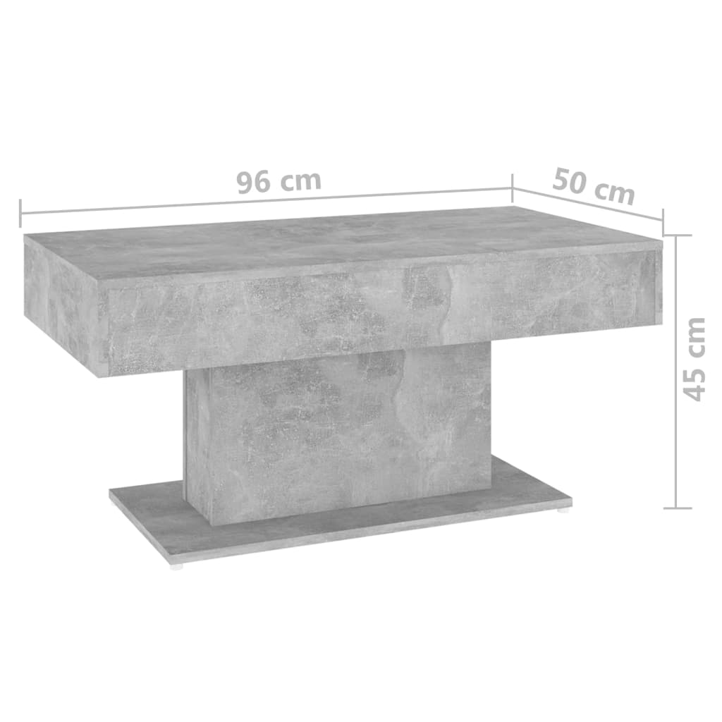 Alt View 5. Boyel Living - 19.7 x 37.8 x 17.7 in. Concrete Gray Rectangular Engineered Wood Medium Durable Coffee Table - Gray.