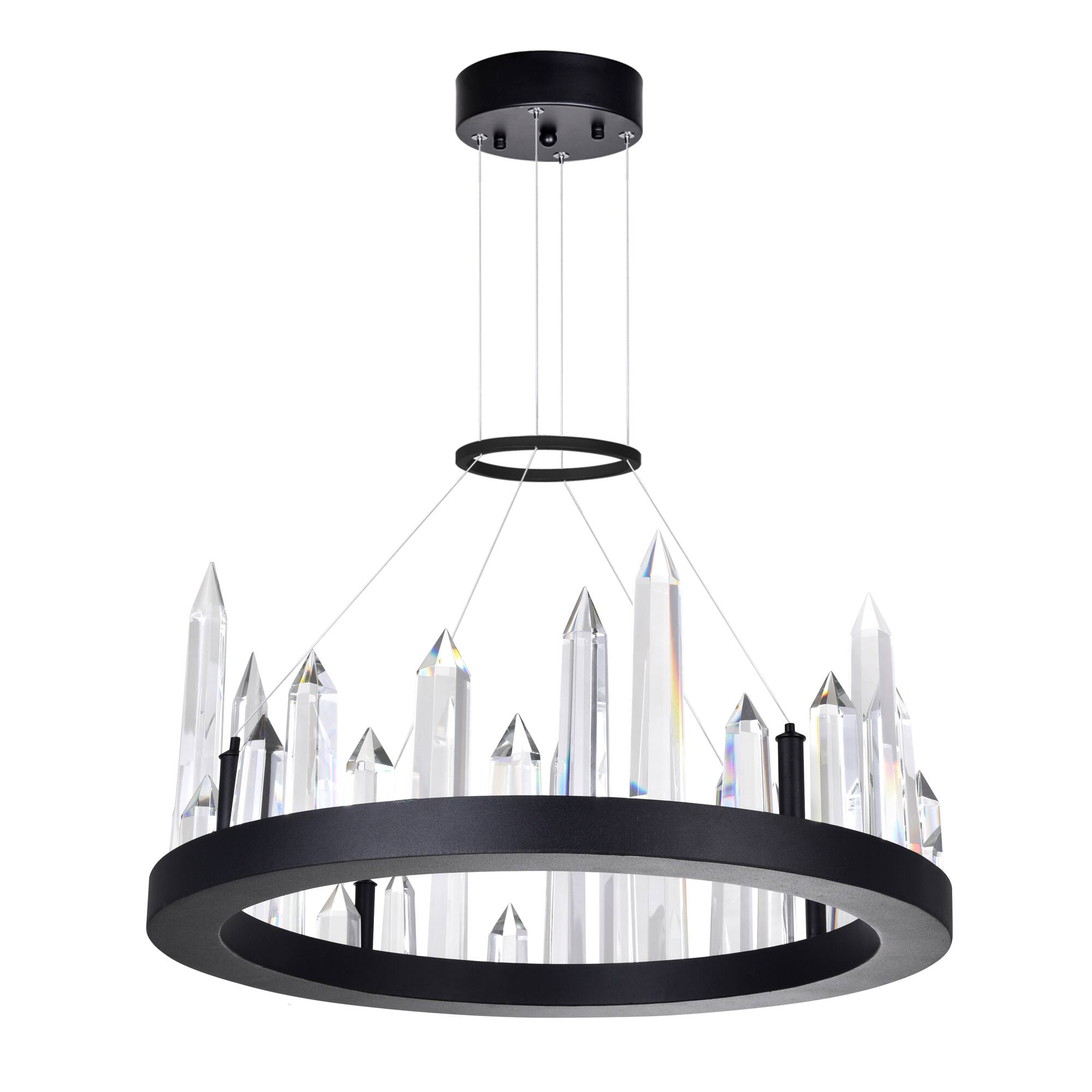 Alt View 1. CWI Lighting - Juliette LED Chandelier With Black Finish - Black.