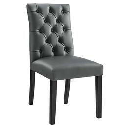 Duchess Button Tufted Vegan Leather Dining Chair by Modway - Gray
