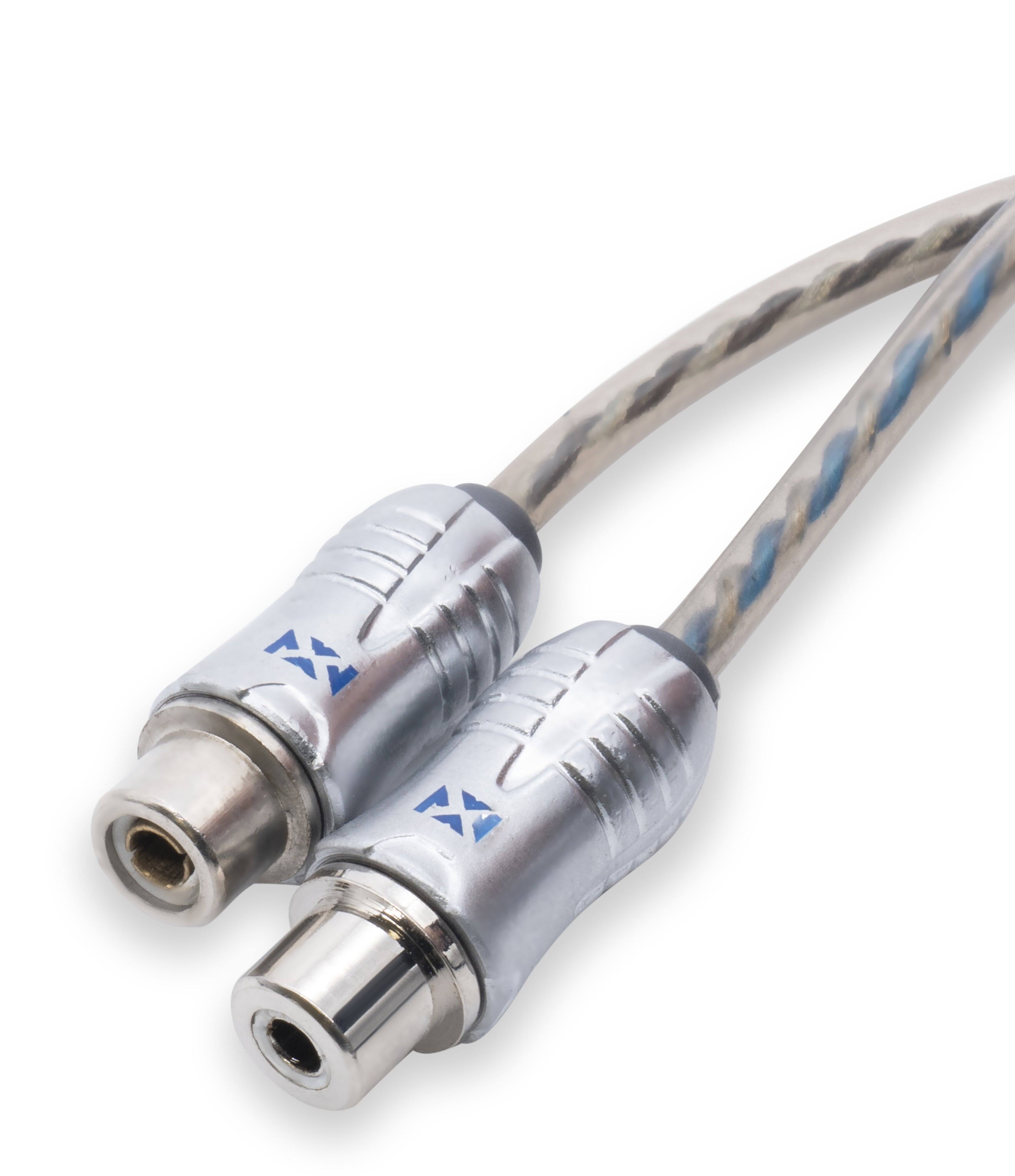 Angle. NVX - XIX2F Oxygen Free Copper 1 Male to 2 Female Y-Adapter Double Twisted Pair X-Series Car Audio RCA Audio Cable (2-Pack).