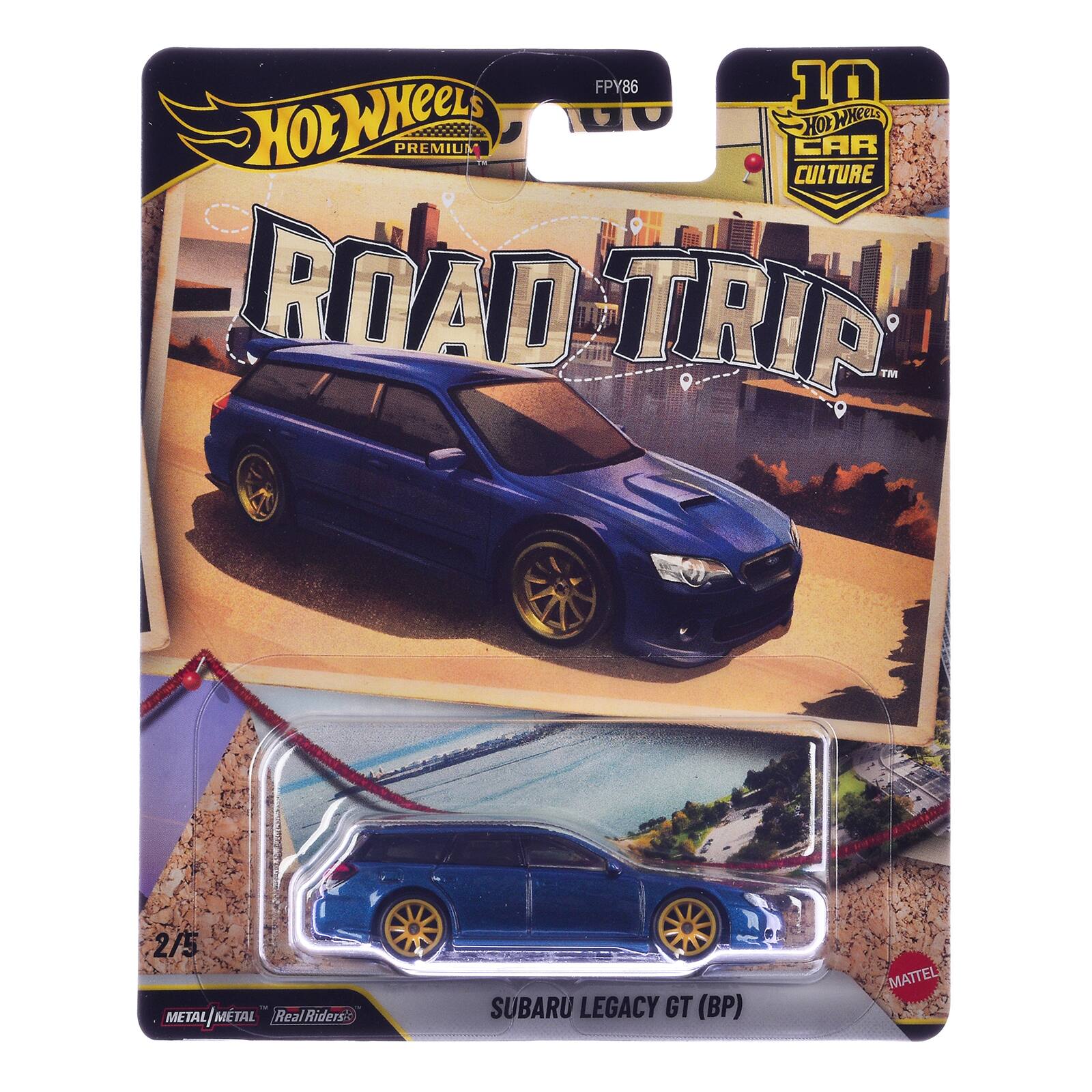 FPY86 10 HOT Wheels PREMIUM CAR HOT Wheels CULTURE ROAD TRIP TM  
2/5 METAL/MTAL STORE RealRiders's  
SUBARU LEGACY GT (BP)  
MATTEL