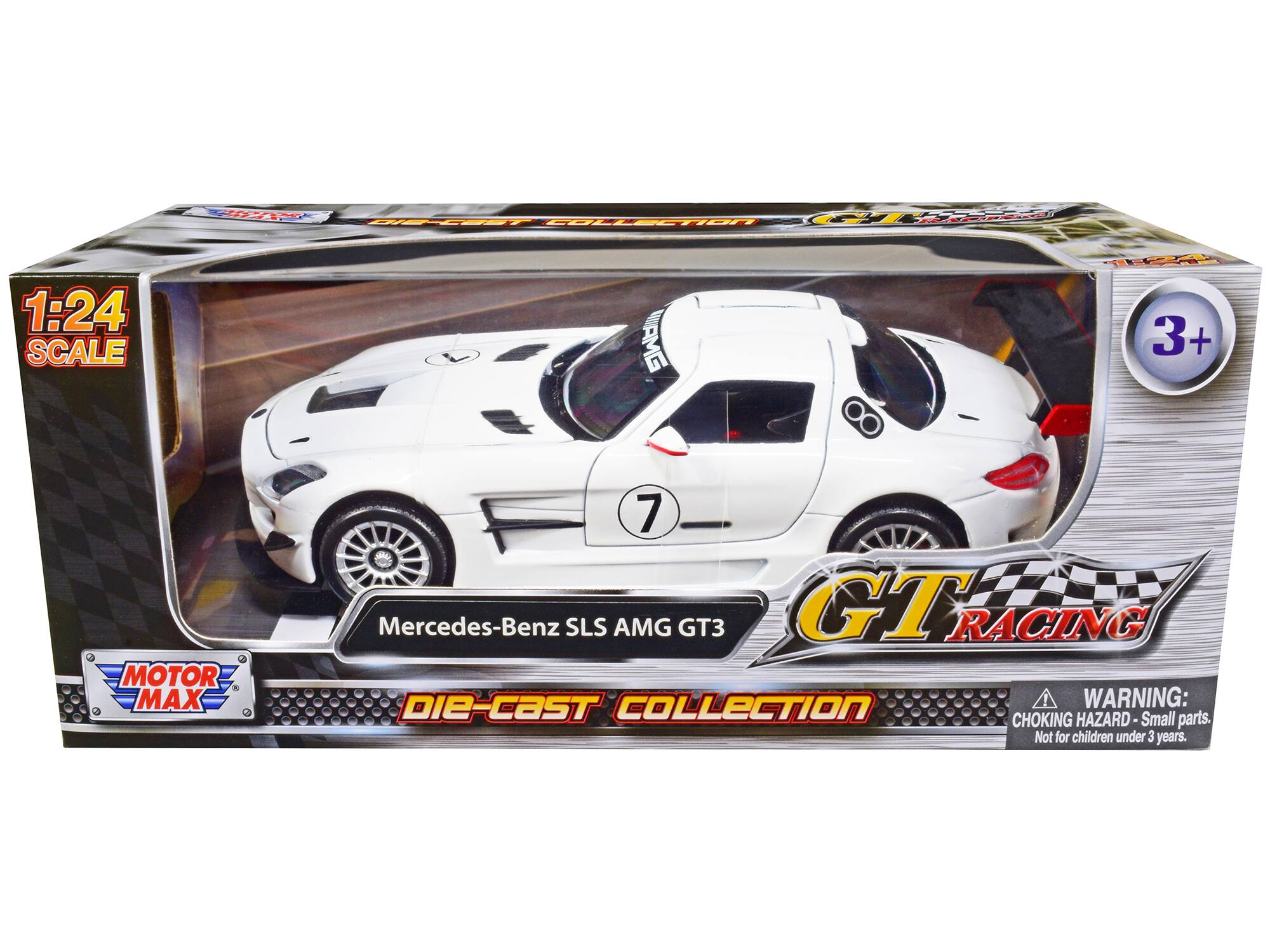 1:24 SCALE  
Mercedes-Benz SLS AMG GT3 GT RACING  
DIE-CAST COLLECTION  
WARNING: CHOKING HAZARD - Small parts. Not for children under 3 years.