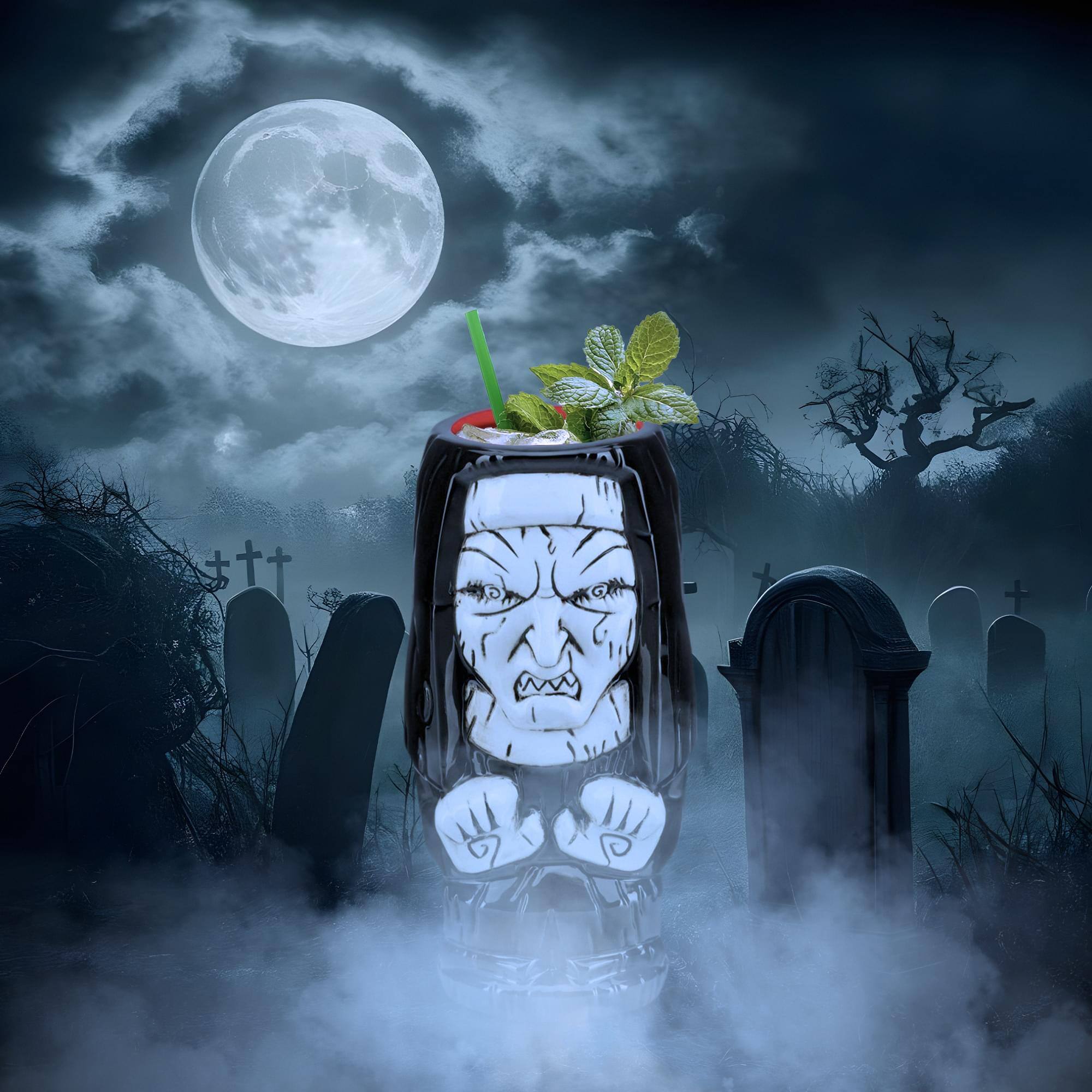 Alt View 10. Beeline Creative - The Nun 16oz Ceramic Geeki Tiki Mug - Black.