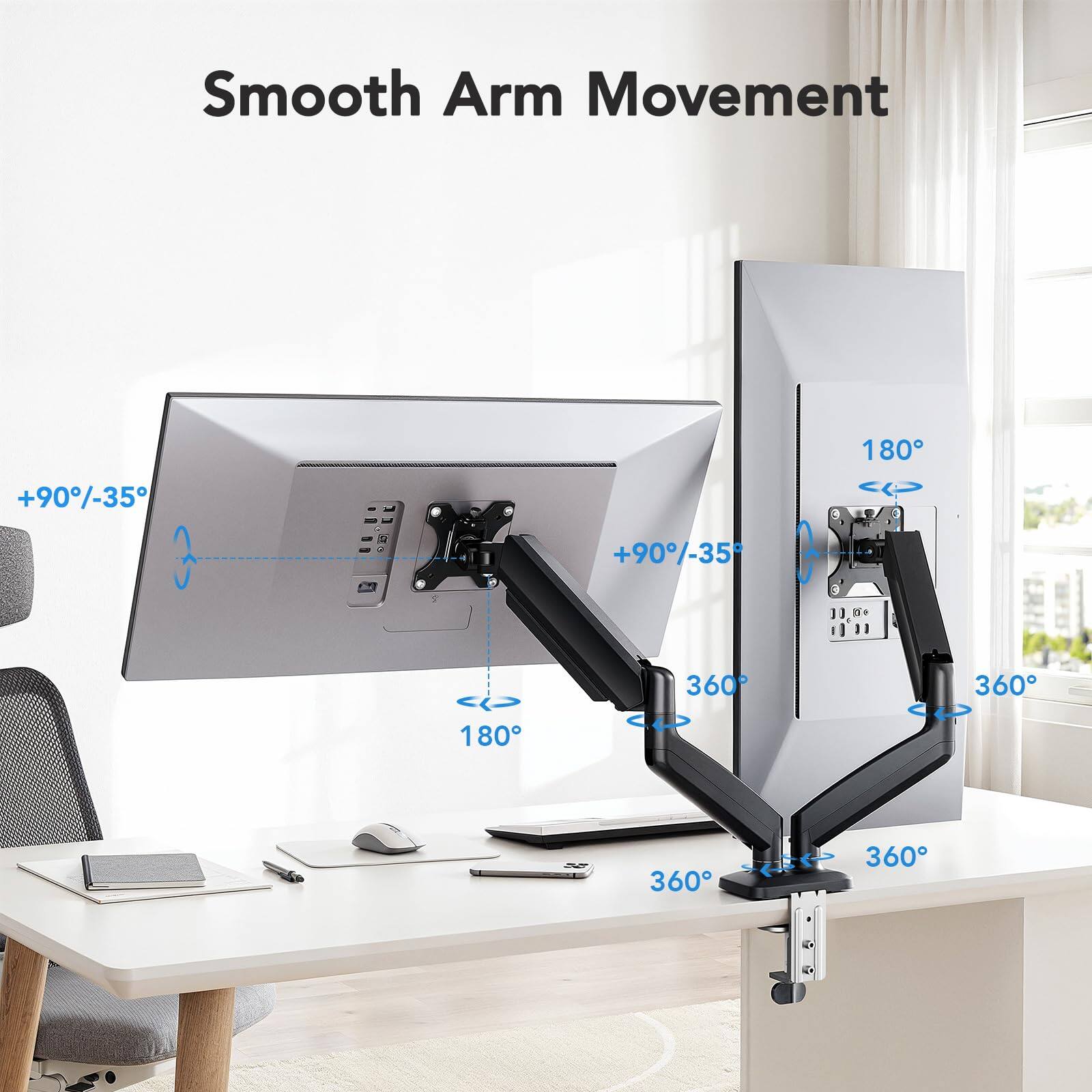 Smooth Arm Movement

+90°/-35°

180°

360°

360°

360°