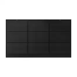 Famapy - Modern 9-Drawer Dresser for Bedroom, Wide Chest of Drawers with Textured Fronts & Metal Glides - Black