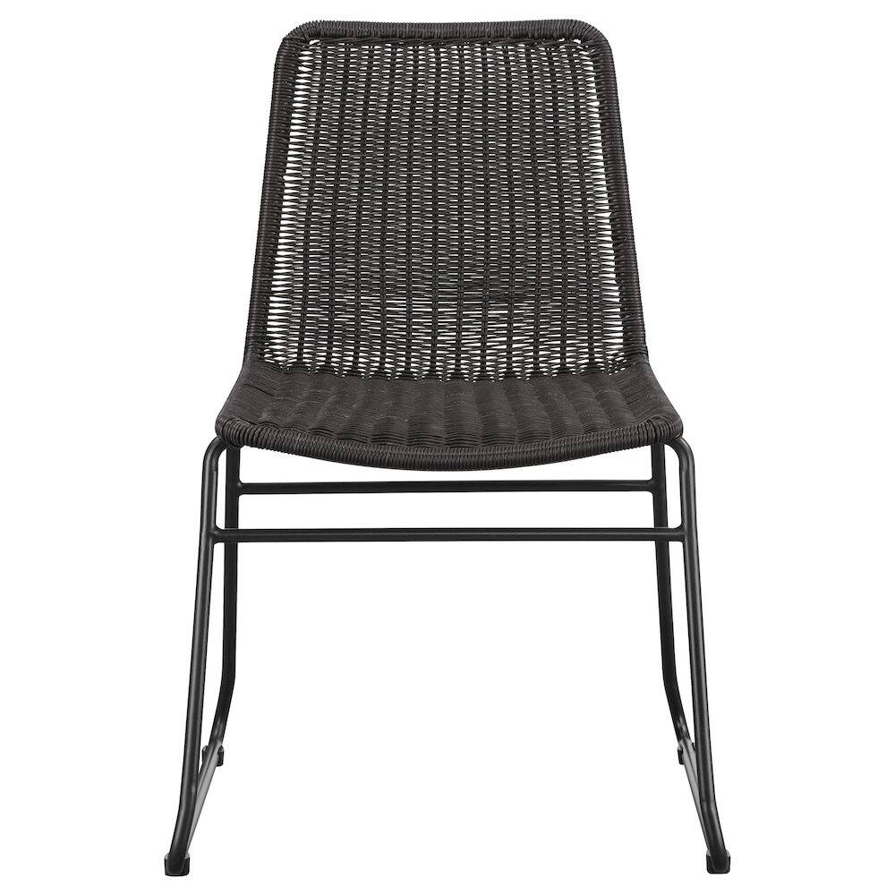 Alt View 3. Coaster Co. of America - Dacy Faux Rattan Metal Dining Side Chair Brown (Set of 2) - Brown.