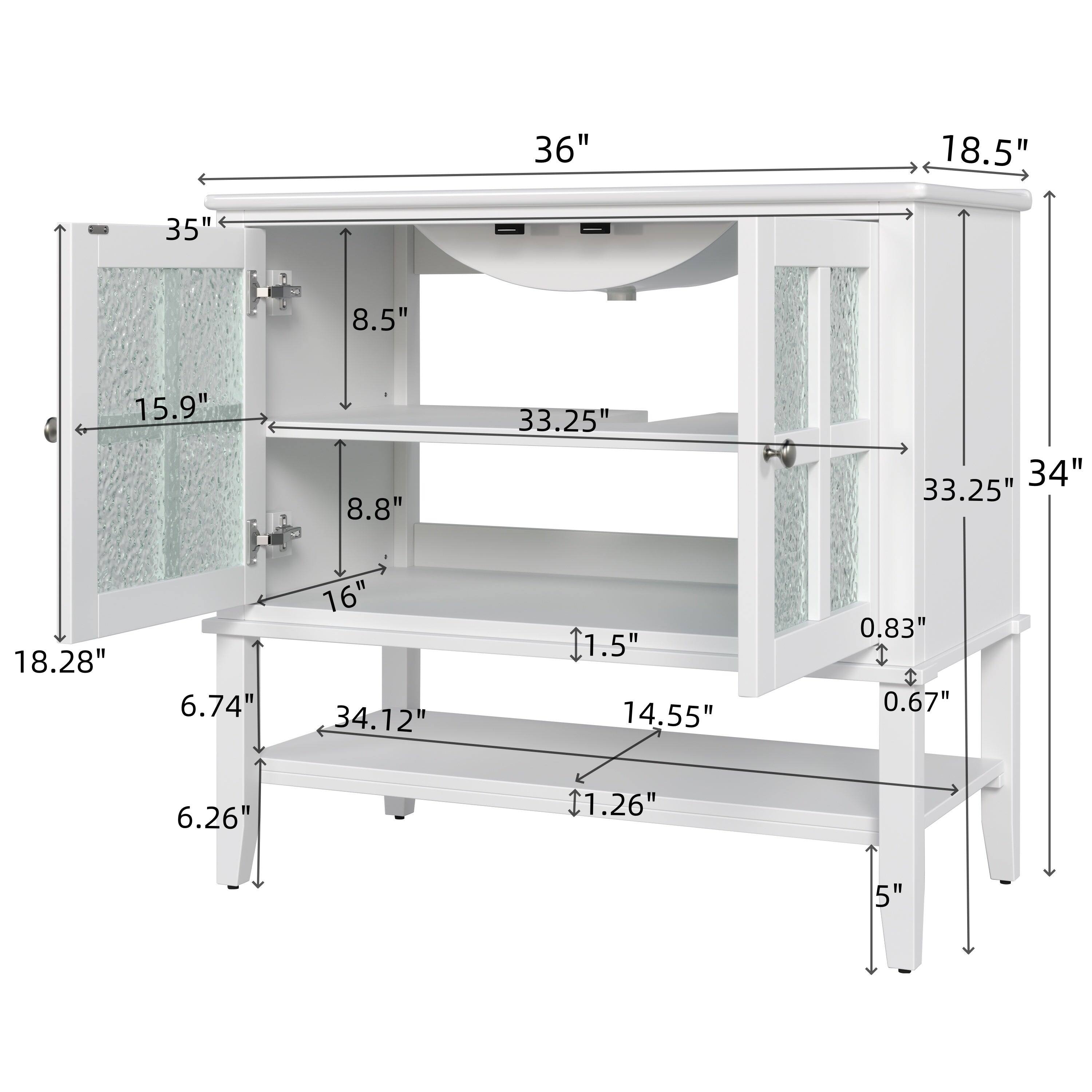 - 36"
- 18.5"
- 35"
- 8.5"
- 15.9"
- 8.8"
- 33.25"
- 34"
- 33.25"
- 18.28"
- 6.74"
- 16"
- 34.12"
- 1.5"
- 14.55"
- 0.83"
- 0.67"
- 6.26"
- 11.26"
- 5"