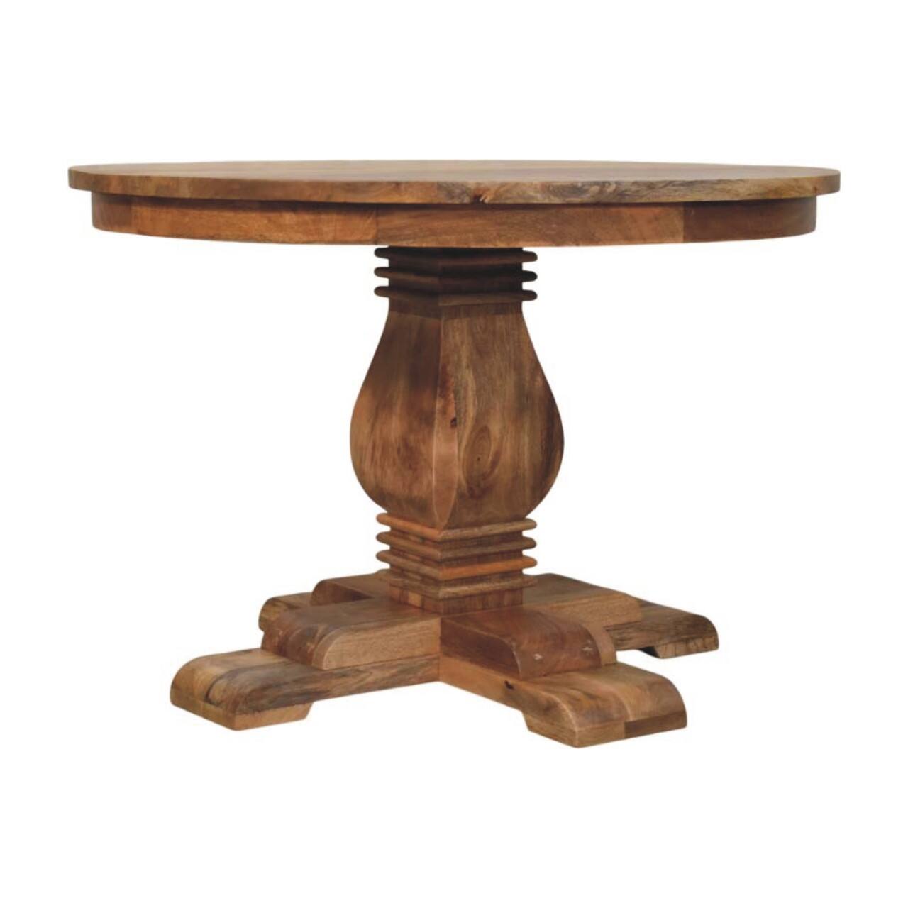 Angle. Artisan Furniture - Valentina Round Dining Table, Beige - Beige.
