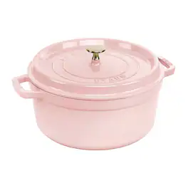 Staub - Cast Iron Round Cocotte 7-quart-Peony Pink - Pink Peony