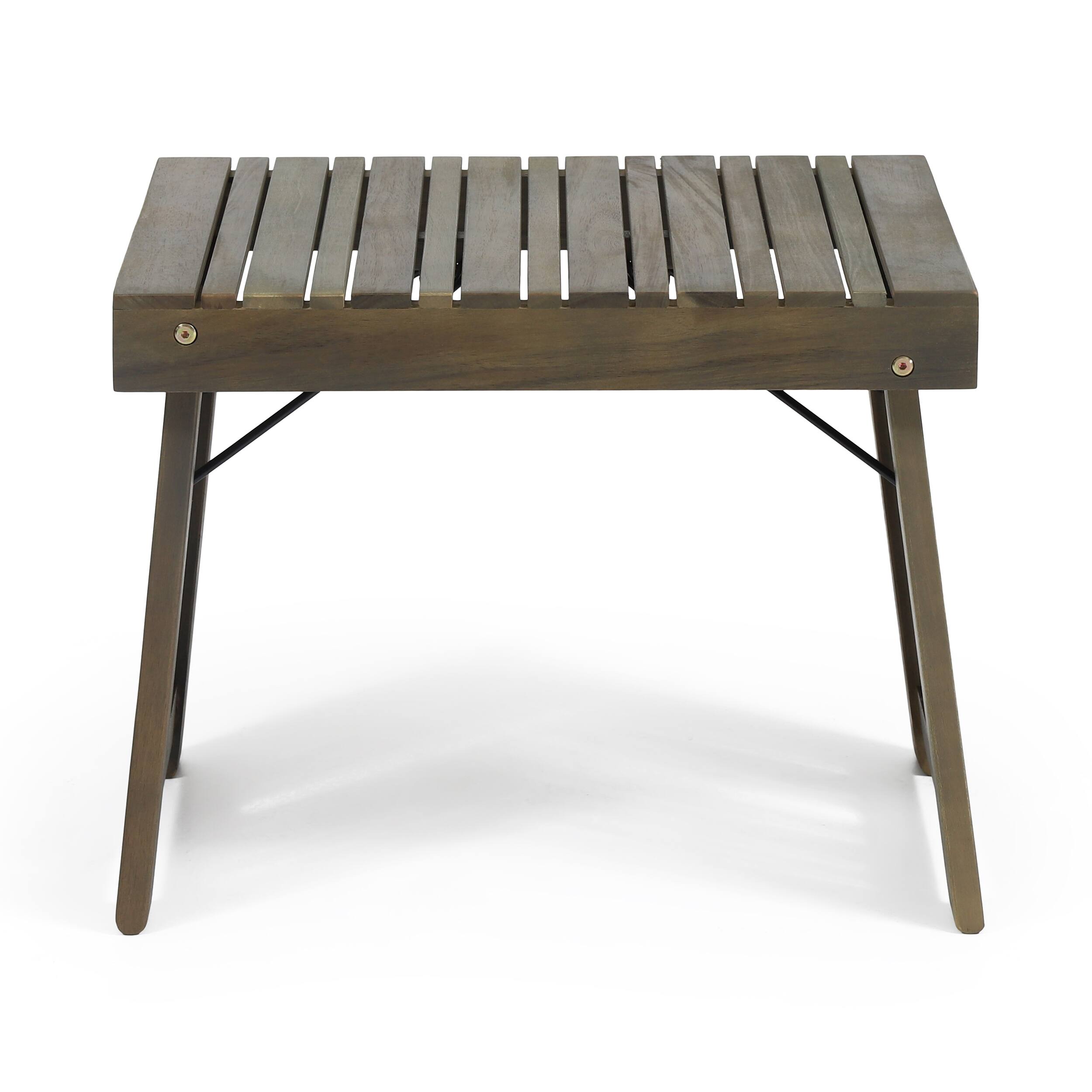 Angle. APRILSOUL - Temptation Outdoor Foldable Side Table with Slat Design Grey - gray.