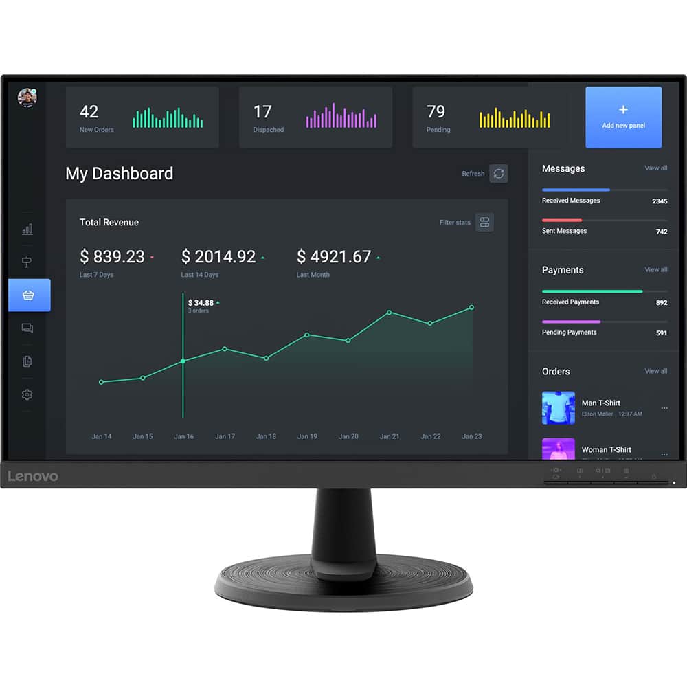 Lenovo - 23.8" FHD 75Hz 4ms VA LED FreeSync Gaming Monitor 67A2KCC6US - Black