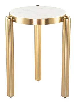 Hivvago - Noan Side Table - White & Gold