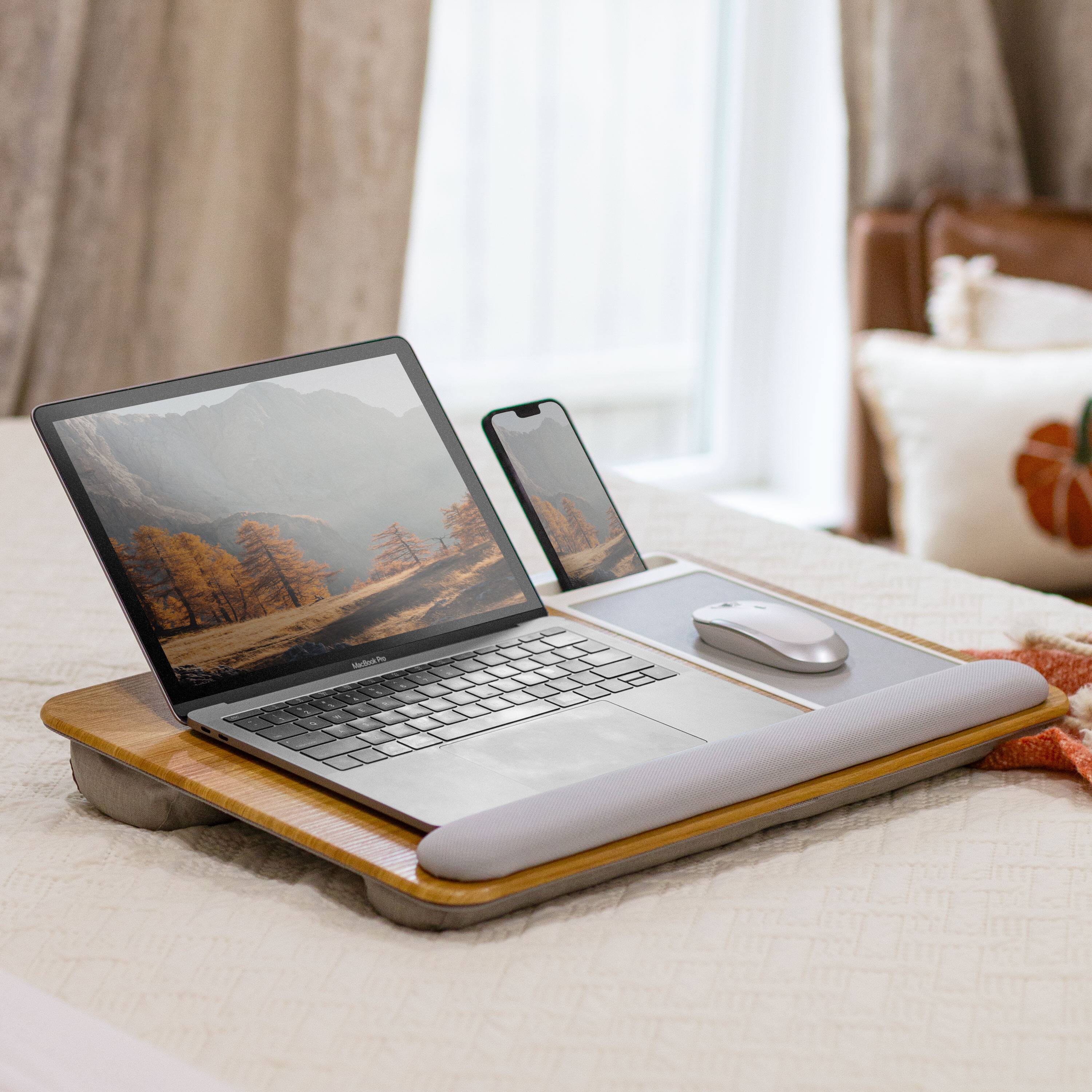 Alt View 2. LapGear - Home Office Pro Lap Desk (Fits up to 15.6" Laptop) - Oak Woodgrain.