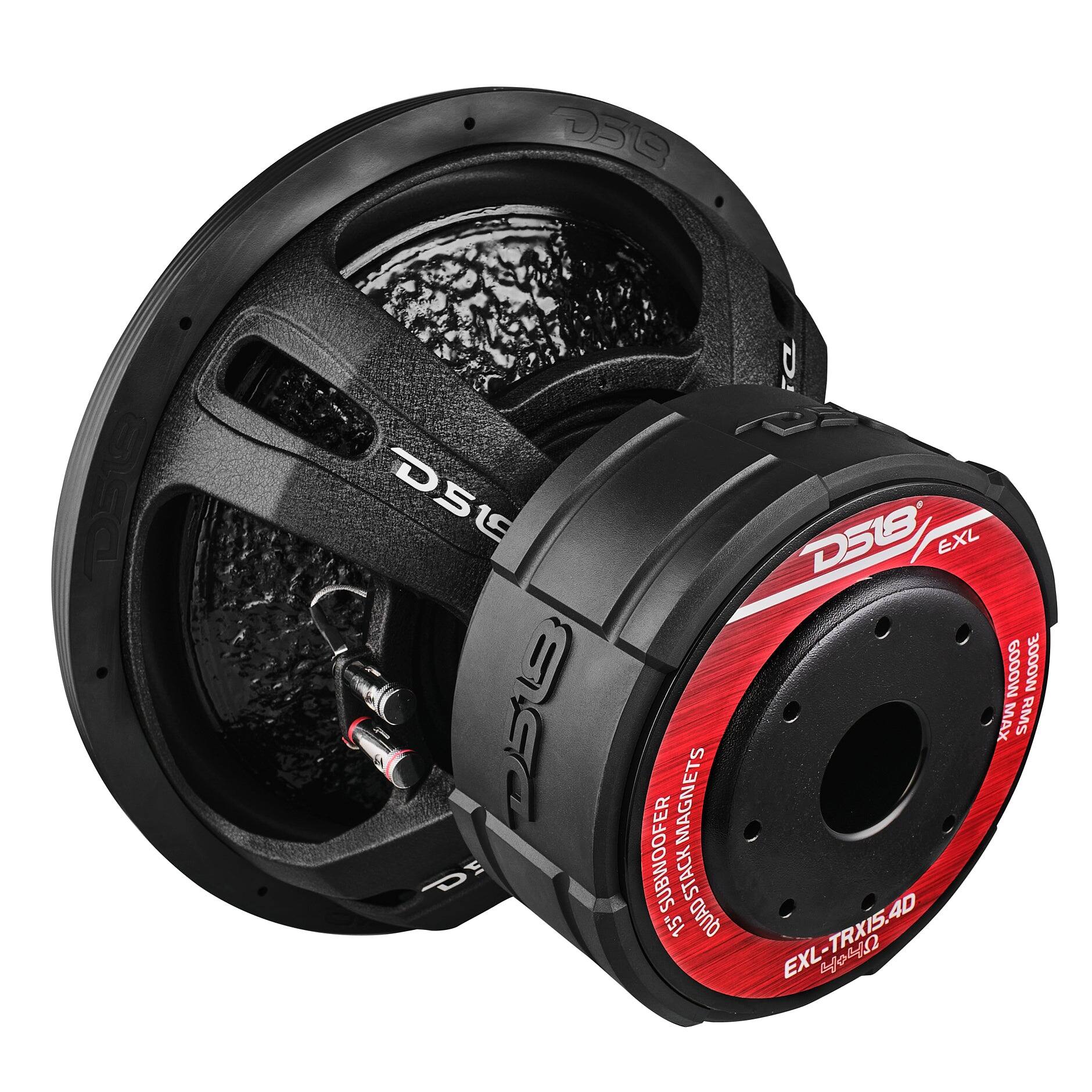 DELE  
DSLE D D59  
11 D518 EXL 6000W 3000W MAX RMS SUBWOOFER MAGNETS STACK 15" QUAD EXL-TRXIS.4D EXL