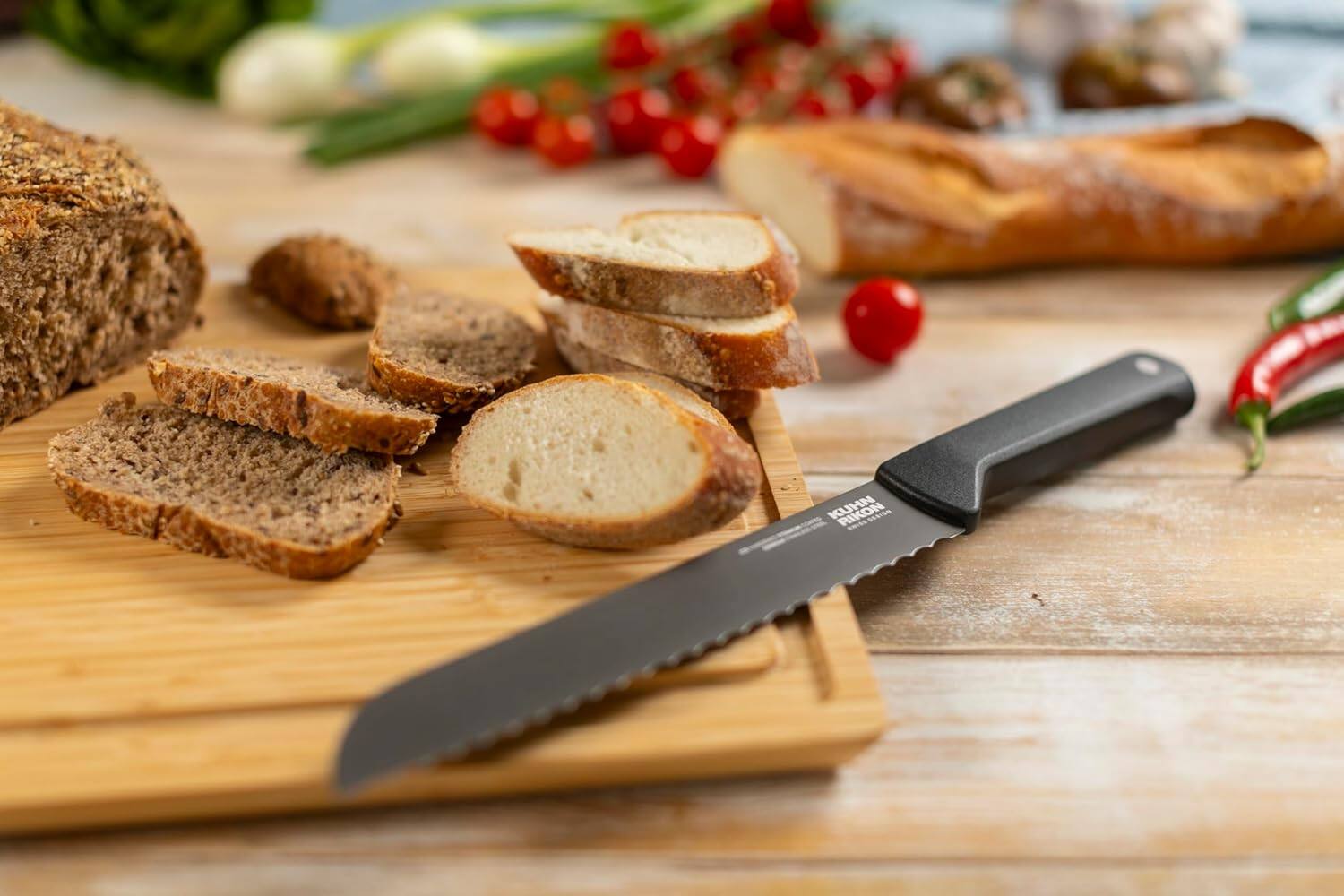 Alt View 2. Kuhn Rikon - ICED Bread Knife 7.87-Inch, Ice Hardened German Stainless Blade - Black.