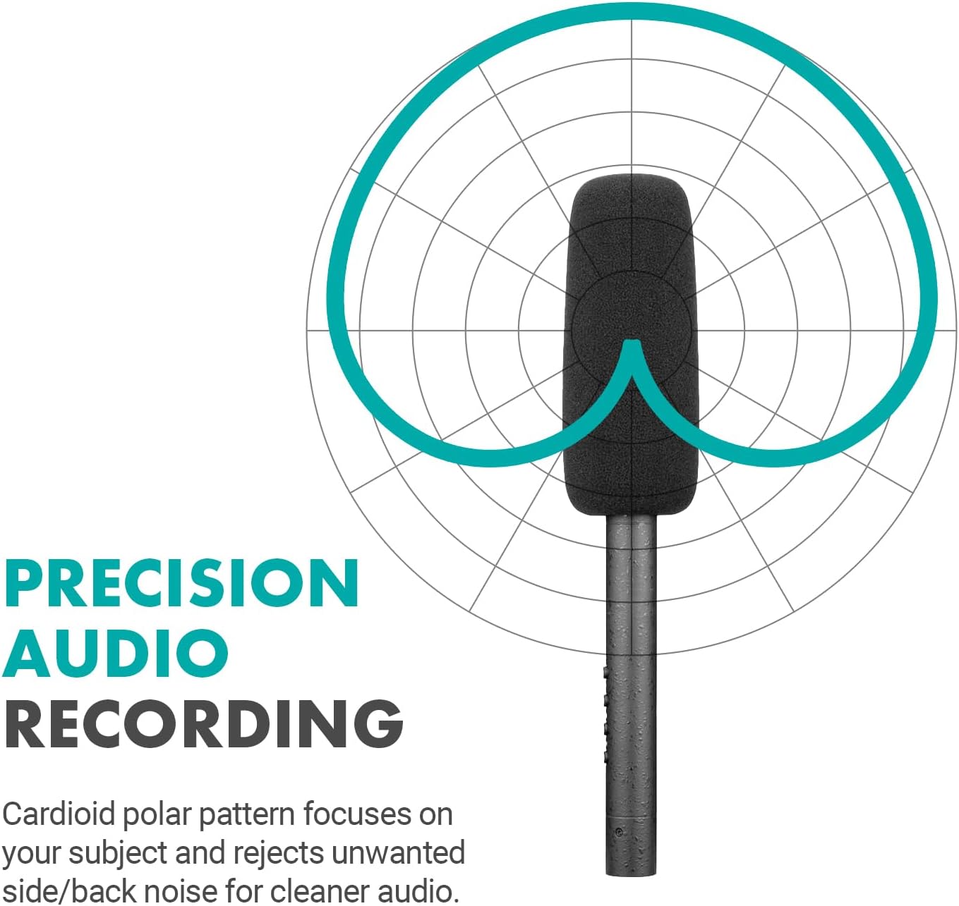 PRECISION AUDIO RECORDING

Cardioid polar pattern focuses on your subject and rejects unwanted side/back noise for cleaner audio.