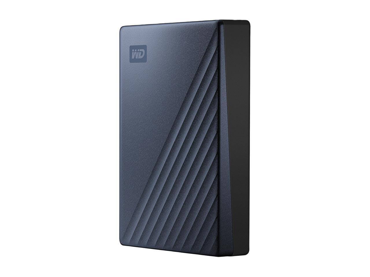 Back. Western Digital - WD 5TB Blue My Passport Ultra Portable Storage External Hard Drive USB-C for PC/Windows (WDBFTM0050BBL-WESN) - Blue.