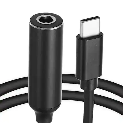 Front. Unique Bargains - 0.6FT USB C to DC 5.5x2.5mm PD Charging Cable, 5/9/20V 65W 3.25A, for Router, Camera, TV Box, Desk Lamp - Black.