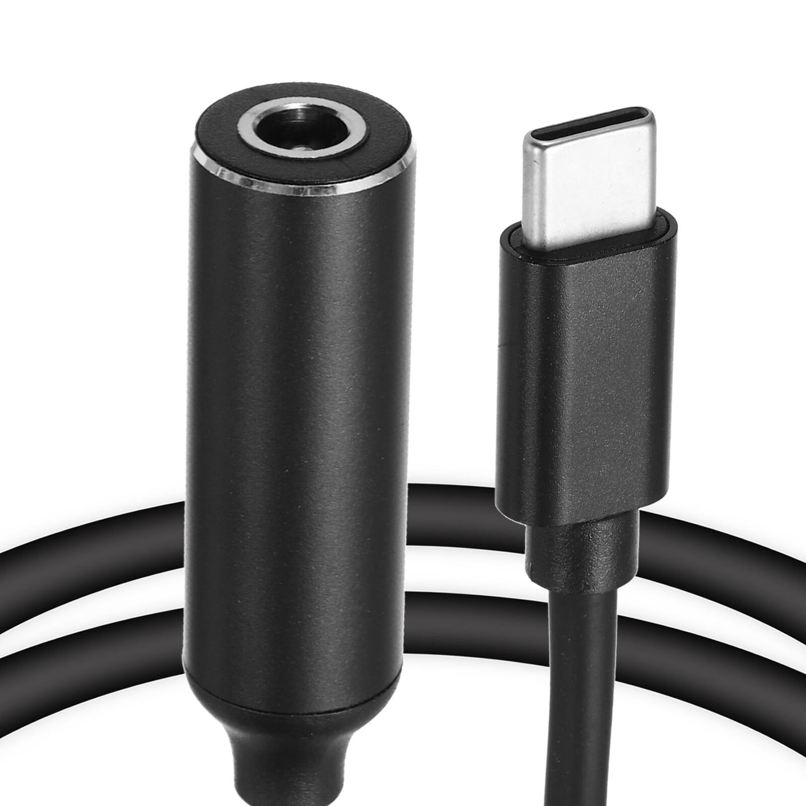 Front. Unique Bargains - 0.6FT USB C to DC 5.5x2.5mm PD Charging Cable, 5/9/20V 65W 3.25A, for Router, Camera, TV Box, Desk Lamp - Black.