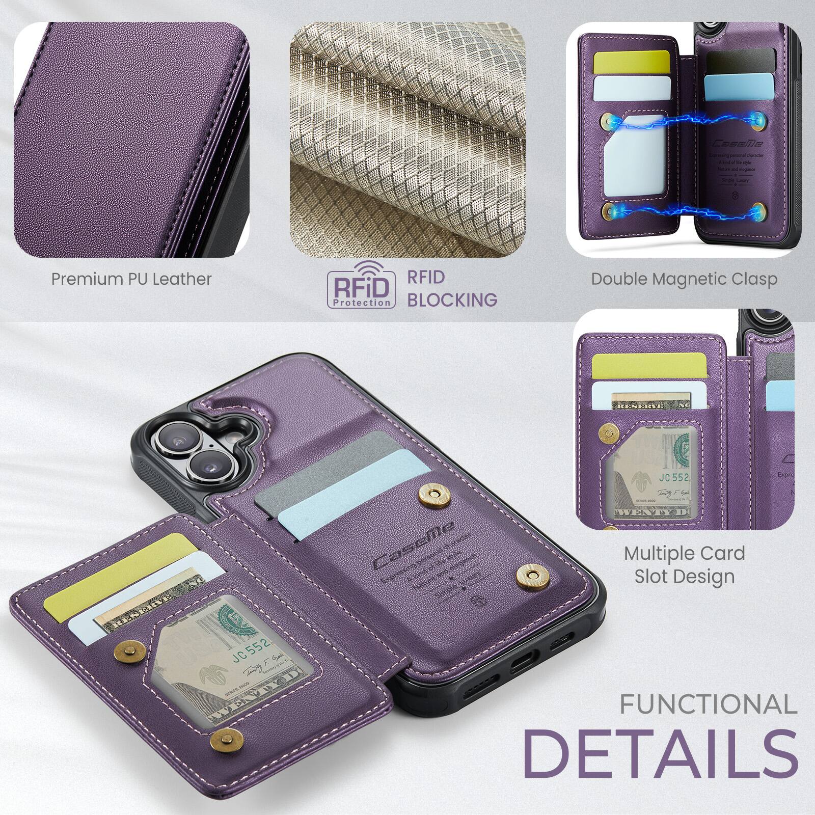 Premium PU Leather RFID Protection BLOCKING Double Magnetic Clasp | 552 HENERUAN E JC552 JC P 2 -o WENTYI Sar ETD Caselle Multiple Card Slot Design FUNCTIONAL DETAILS
