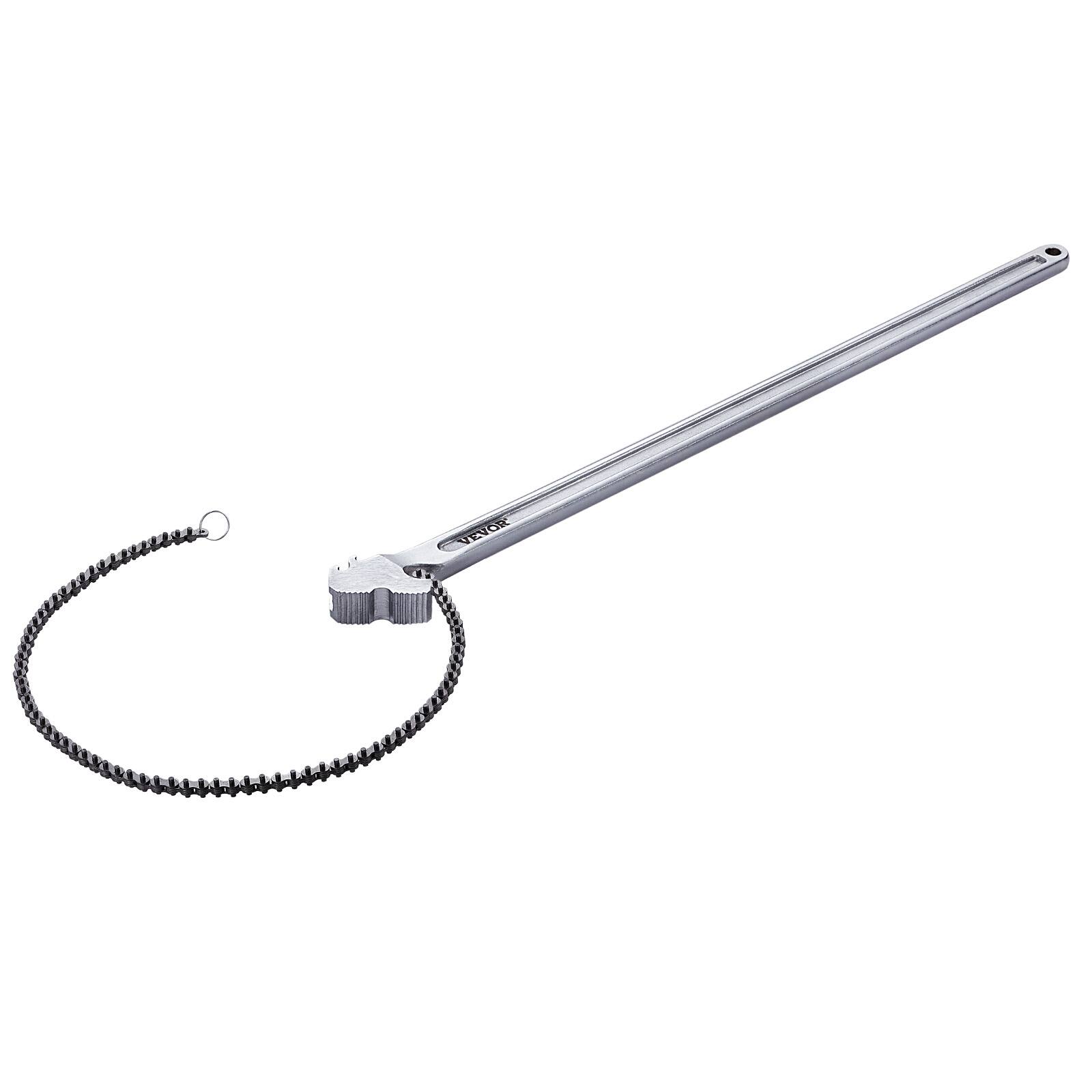Alt View 5. VEVOR - Chain Wrench, 48 inch Chain Pipe Wrench, 13.4 inch Diameter Capacity, CRV Reversible Pipe Fitting Tool Wrench - Silver.
