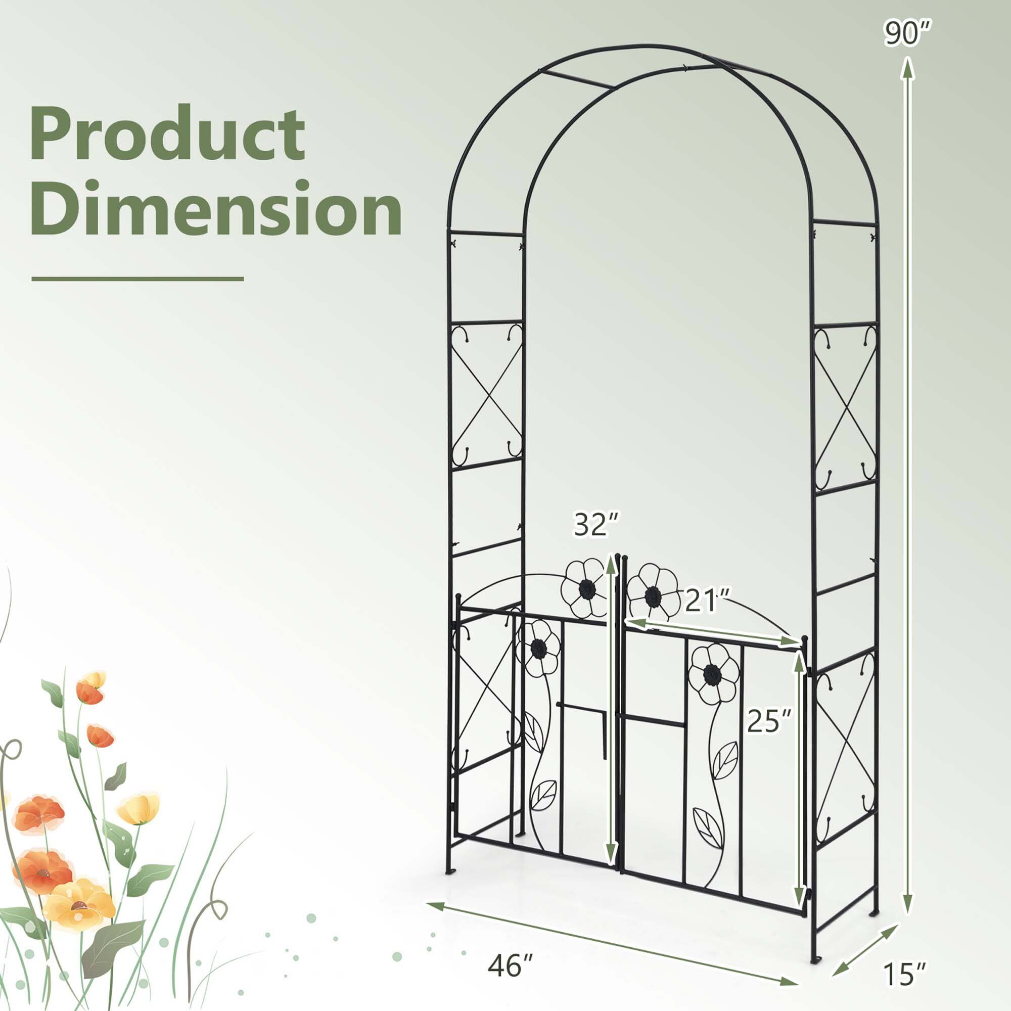 arch セット Costway 2 in 1 Garden Arbor Decorative Wedding Arch with Door