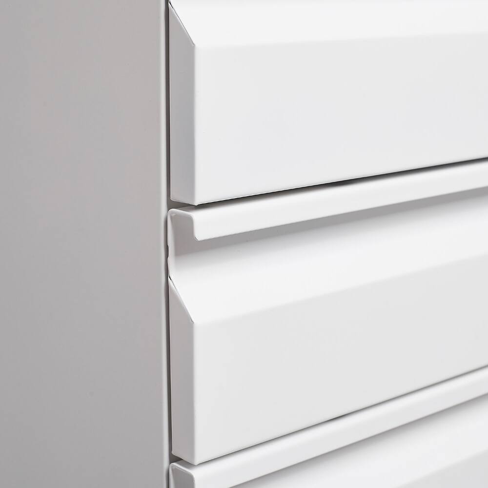 Alt View 4. Loheer - Loheer 3-Drawer Mobile Filing Cabinet White Metal File Cabinet with Lock Under Desk Storage for Legal Letter A4.