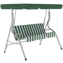 Outsunny - 3-Person Porch Swing with Canopy Patio Swing Chair
