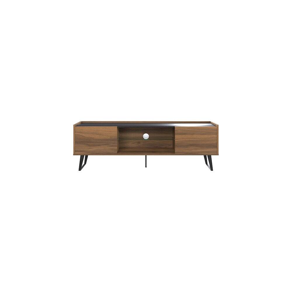Alt View 4. Atelier Mobili - Modern TV Stand for 65-75-80 Inch TVs, Farmhouse Entertainment Center - Brown.