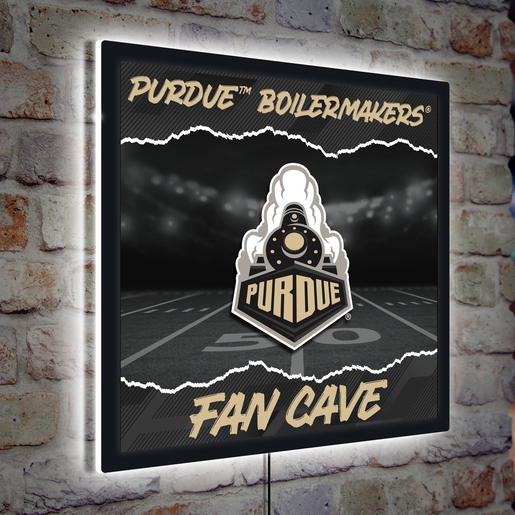Evergreen Enterprises - Purdue Boilermakers 23" LED Fan Cave Square-Shaped Lighted Wall Sign - Multicolor