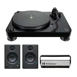 Audio-Technica - AT-LP7 Fully Manual Belt-Drive Turntable with Monitors Bundle