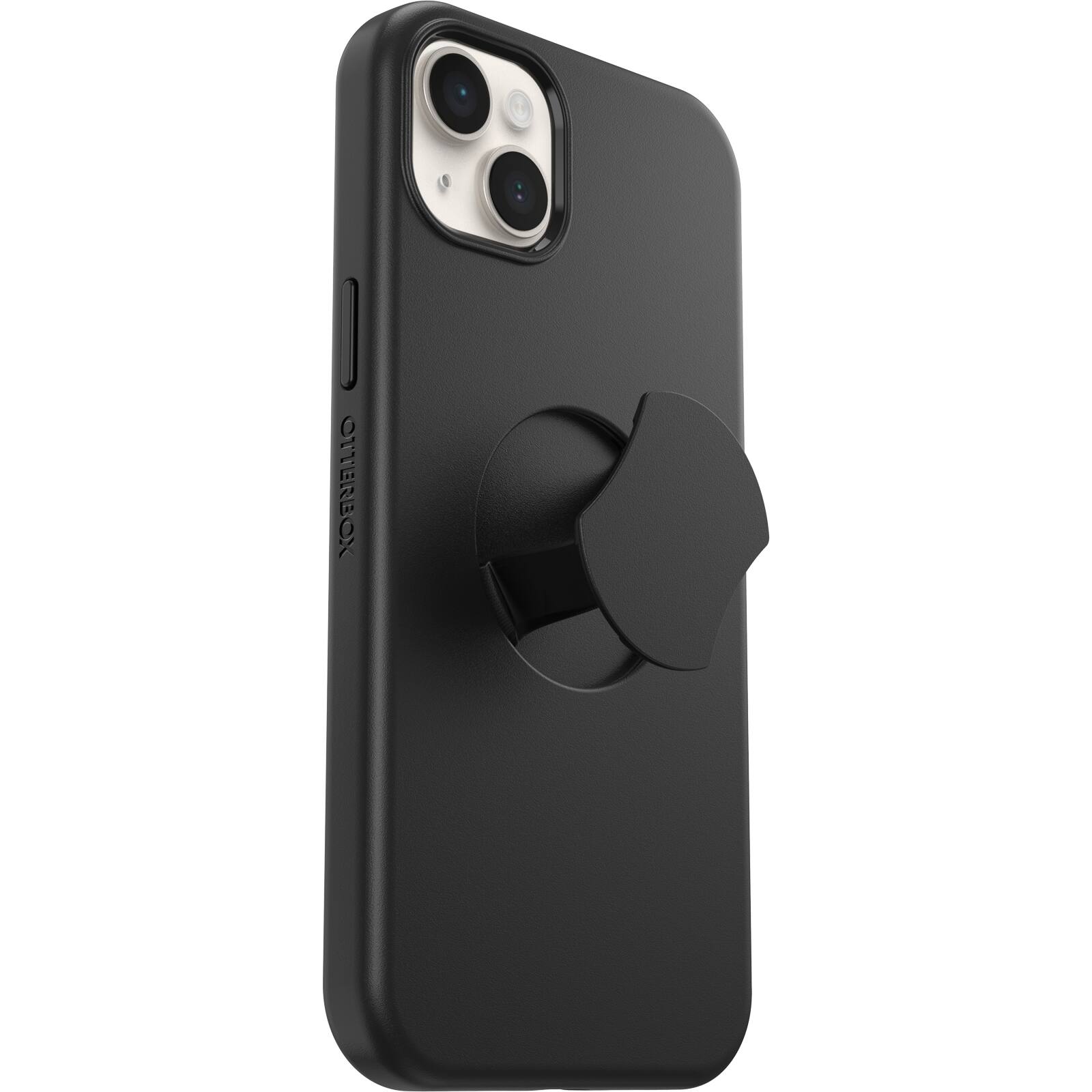 Angle. OtterBox - OtterGrip Symmetry Series Hard Shell for Apple iPhone 14 Plus - Black.