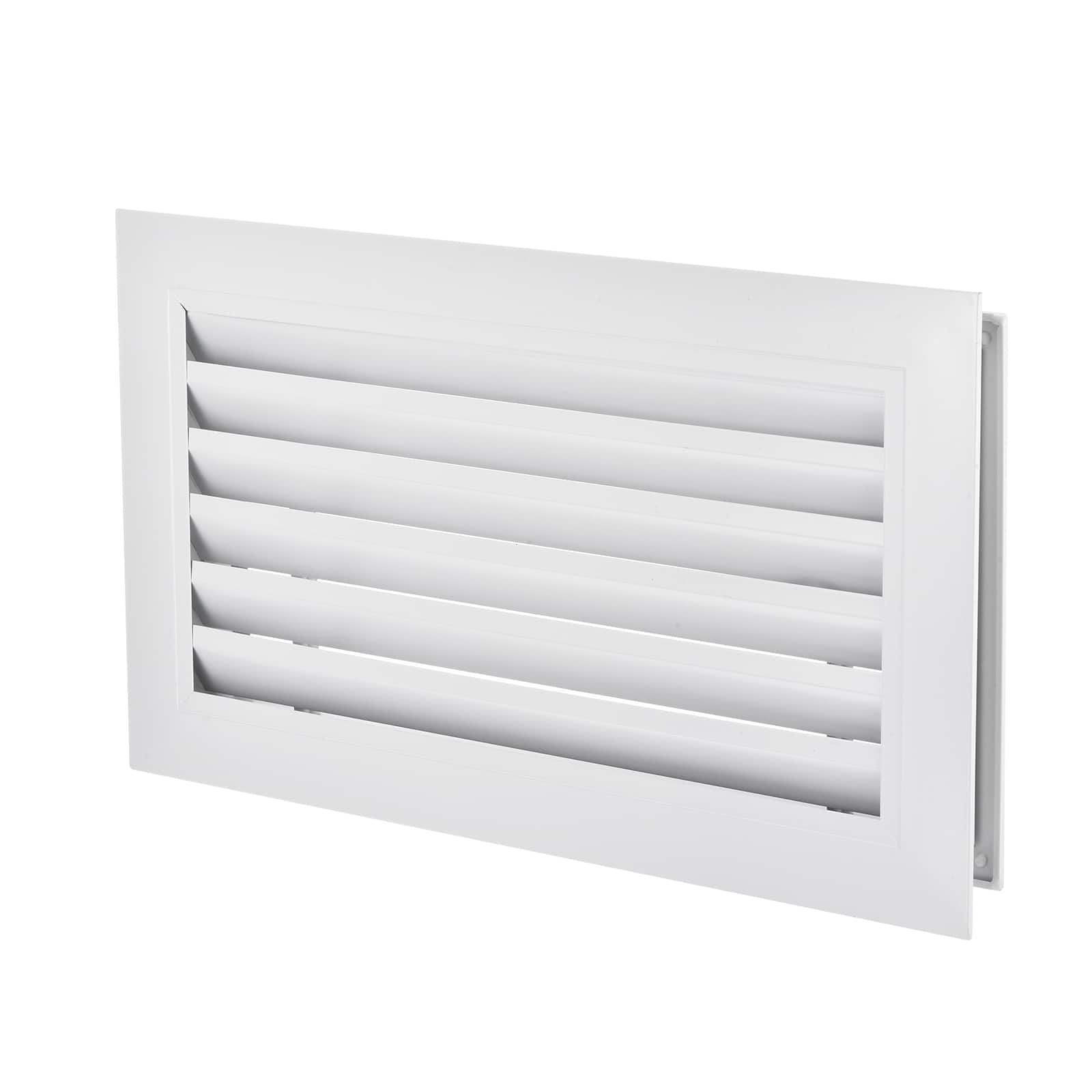 Unique Bargains - 16" x 8" Door Air Vent Cover, Anodized Aluminum Alloy Louvered Grille Guard for Cabinet Wardrobe Door - Black