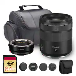 Canon - RF 85mm f/2 Macro IS STM Lens | Compact Medium-Telephoto Prime with IS + More - Black