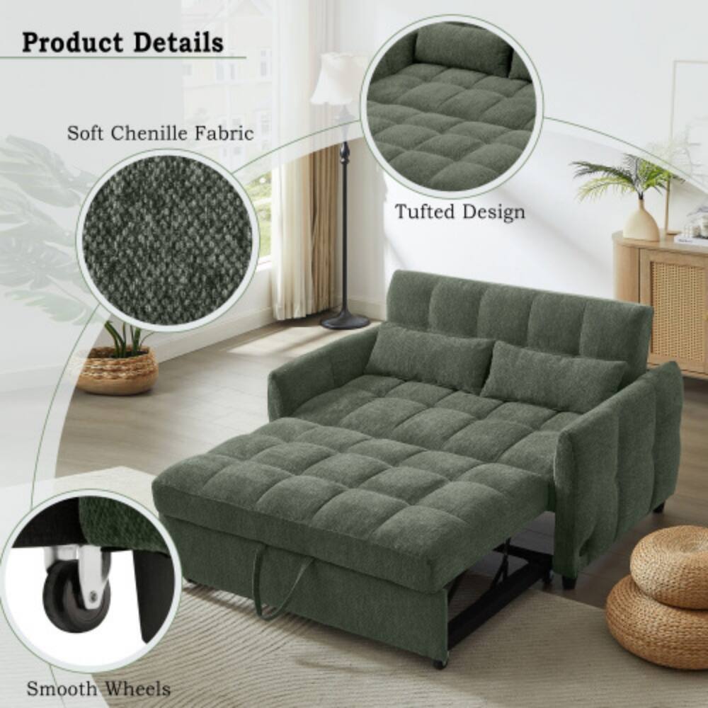 Product Details  
- Soft Chenille Fabric  
- Tufted Design  
- Smooth Wheels