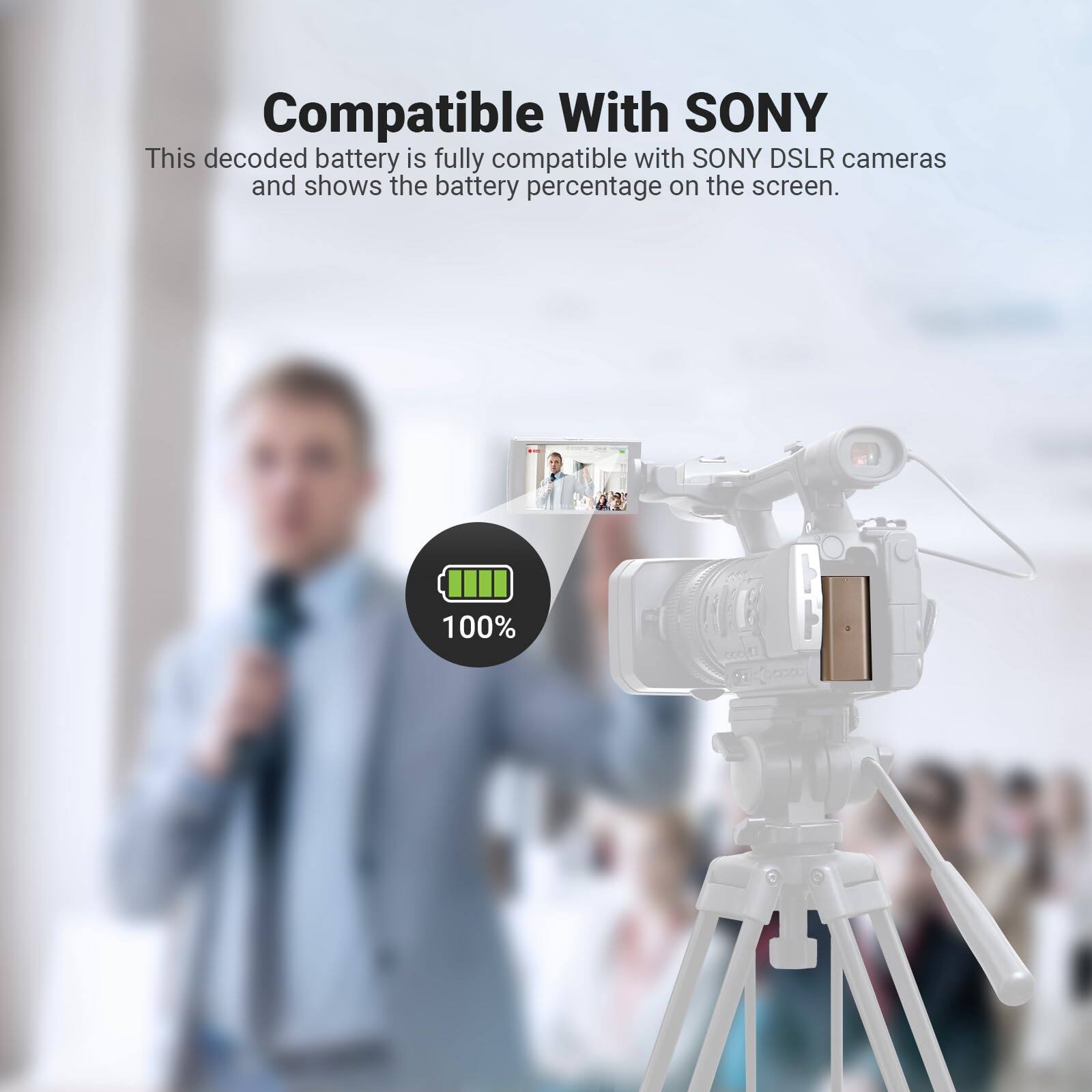 Compatible With SONY

This decoded battery is fully compatible with SONY DSLR cameras and shows the battery percentage on the screen.

100%