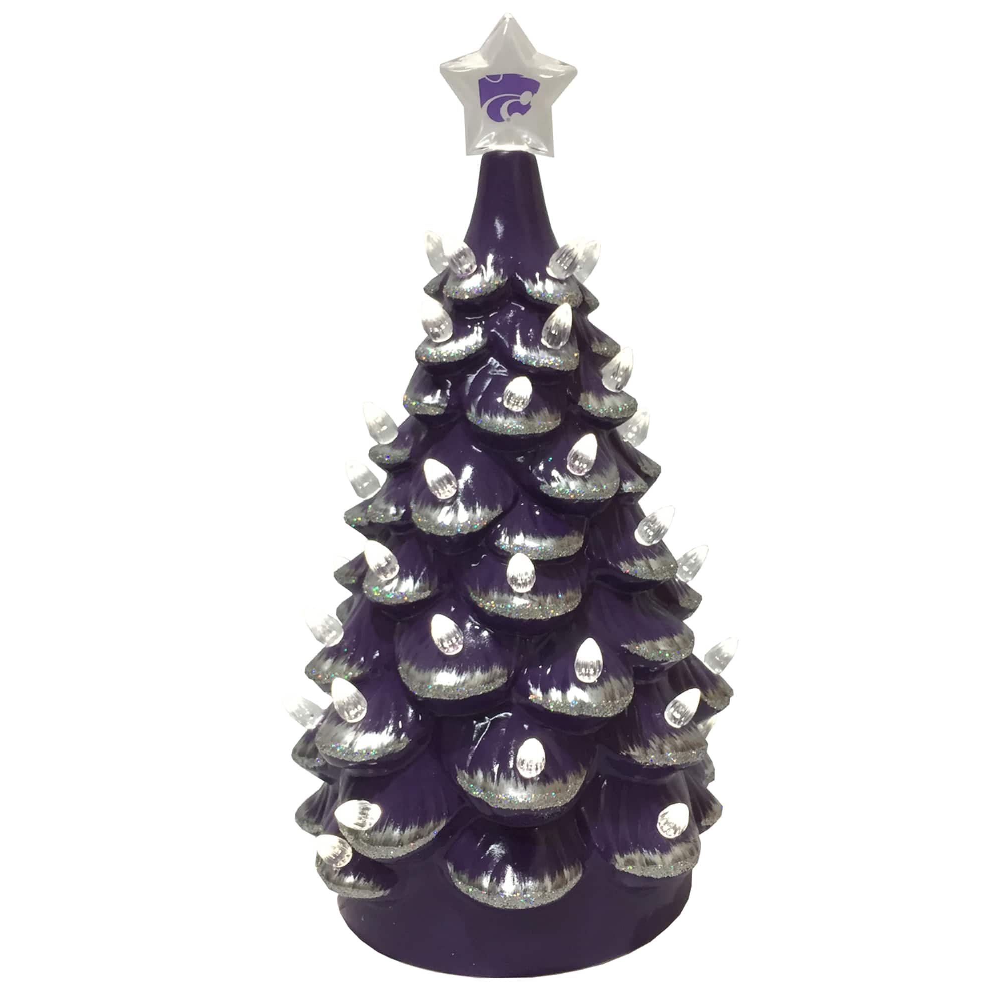 Santa's Workshop - /Gray Kansas State Wildcats 14'' Ceramic Tree - Purple