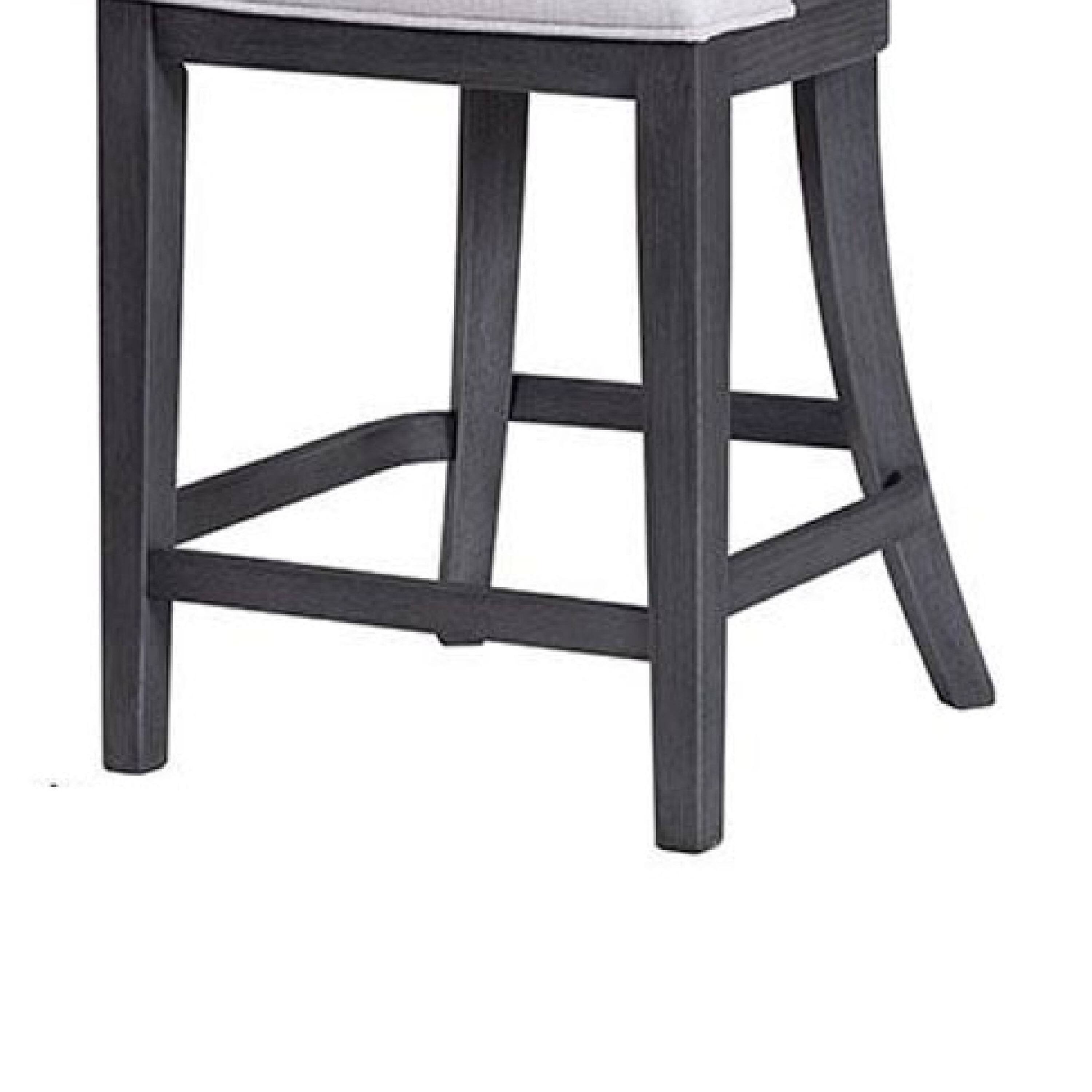 Alt View 3. Manhattan Lane - Zoko Counter Height Chair Set of 2, Curved Cut Out Back, Ash Gray Wood - Ash Gray, White.