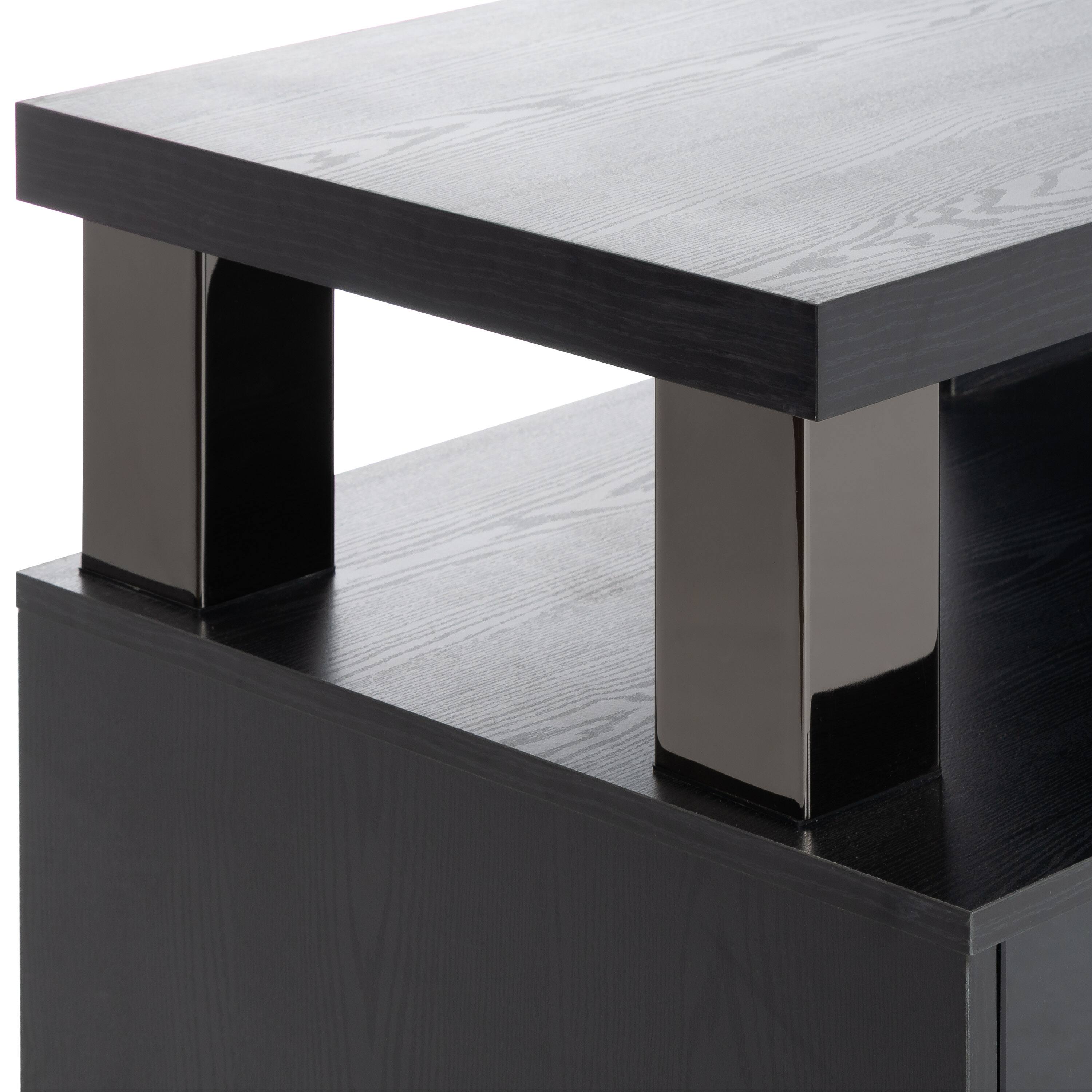 Alt View 5. CorLiving - Bromley Ravenwood Wooden TV Stand for Most TVs up to 95" - Ravenwood Black.