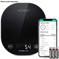 Arboleaf Smart Food Kitchen Scale with Nutritional Calculator - Black - Front_Zoom