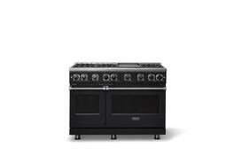 Viking - 48"W. 7.3 Cu. Ft. Freestanding Sealed 6 Burner Gas Range/Griddle - Onyx - Onyx