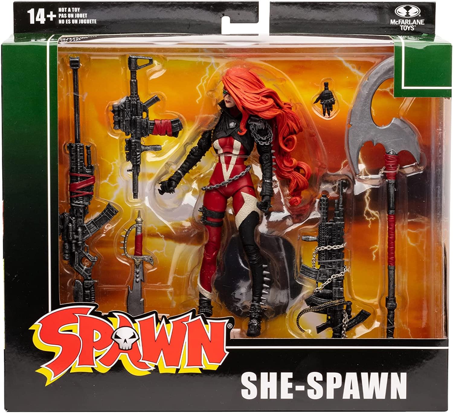 14+  
NOT A TOY  
PAS UN JOUET  
NO ES UN JUGUETE  

McFARLANE TOYS  

SPAWN  
SHE-SPAWN