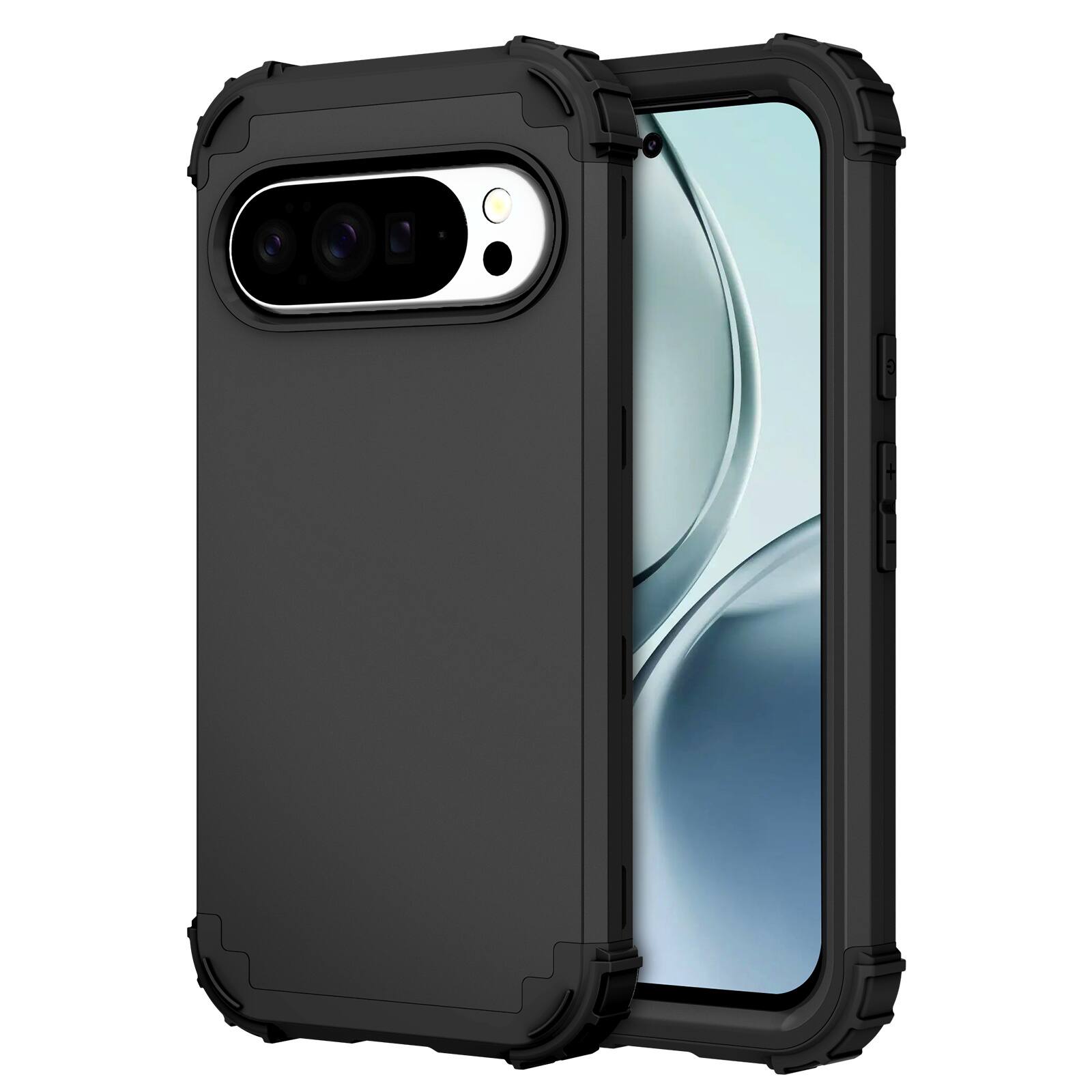 Front. UUCOVER - Heavy Duty Protective Case for Google Pixel 11 Pro XL, Shockproof Silicone+PC Hybrid Case Anti-Scratch Back Cover - Black.