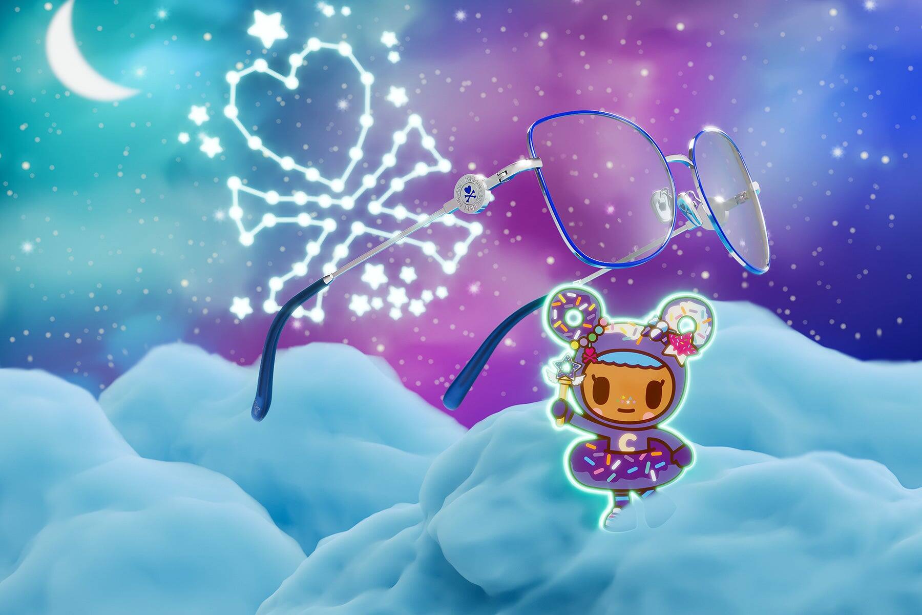 Alt View 5. GUNNAR - GUNNAR Computer Glasses  - tokidoki Digital Princess, Periwinkle, Amber Lens - Blue Light Blocking, Relieve Dry Eye - Periwinkle.